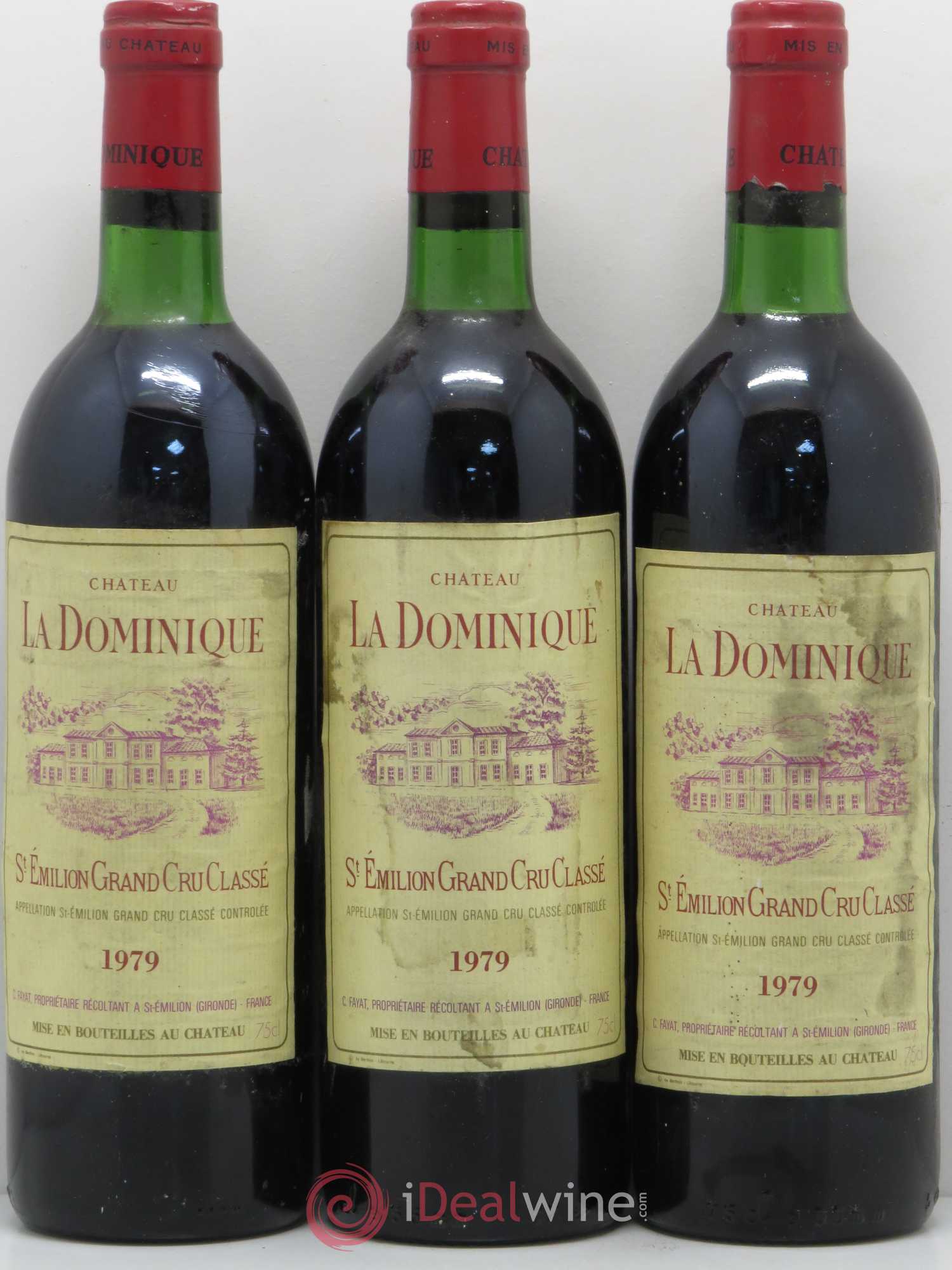 Château la Dominique Grand Cru Classé 1979 - Lot de 3 bouteilles - 0