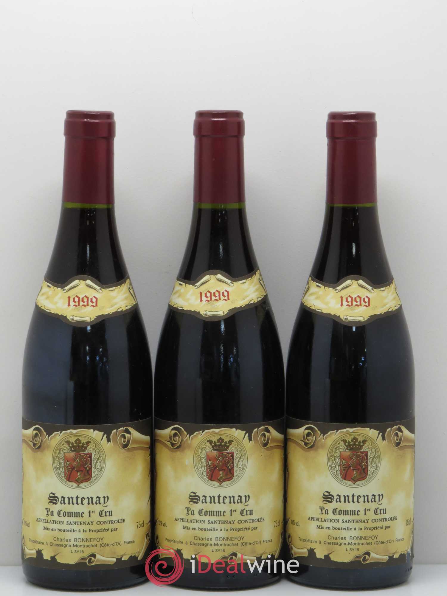 Santenay 1er Cru La Comme Domaine Charles Bonnefoy 1999 - Posten von 3 Flaschen - 0