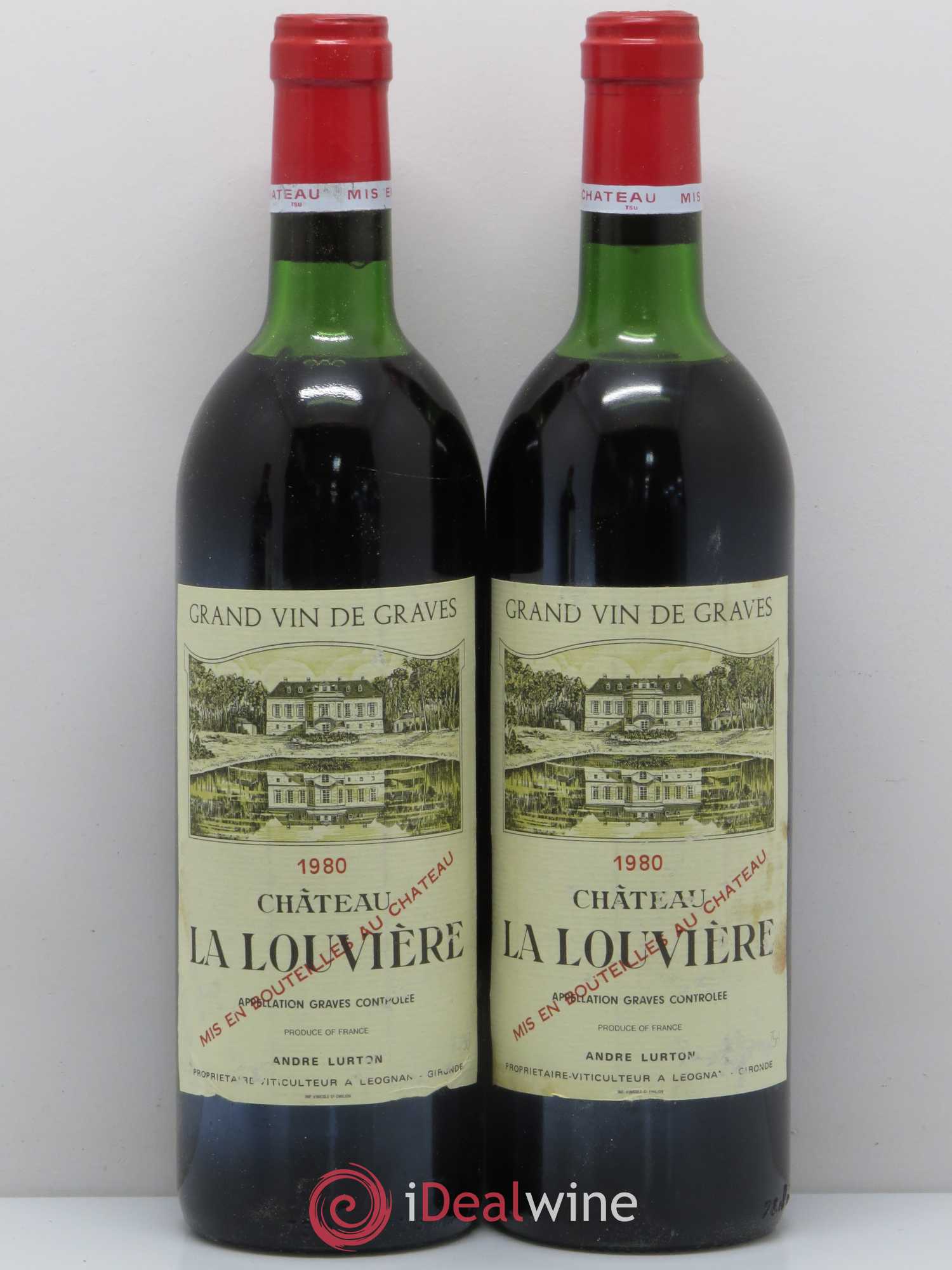 Château la Louvière 1980 - Lot de 2 bouteilles - 0