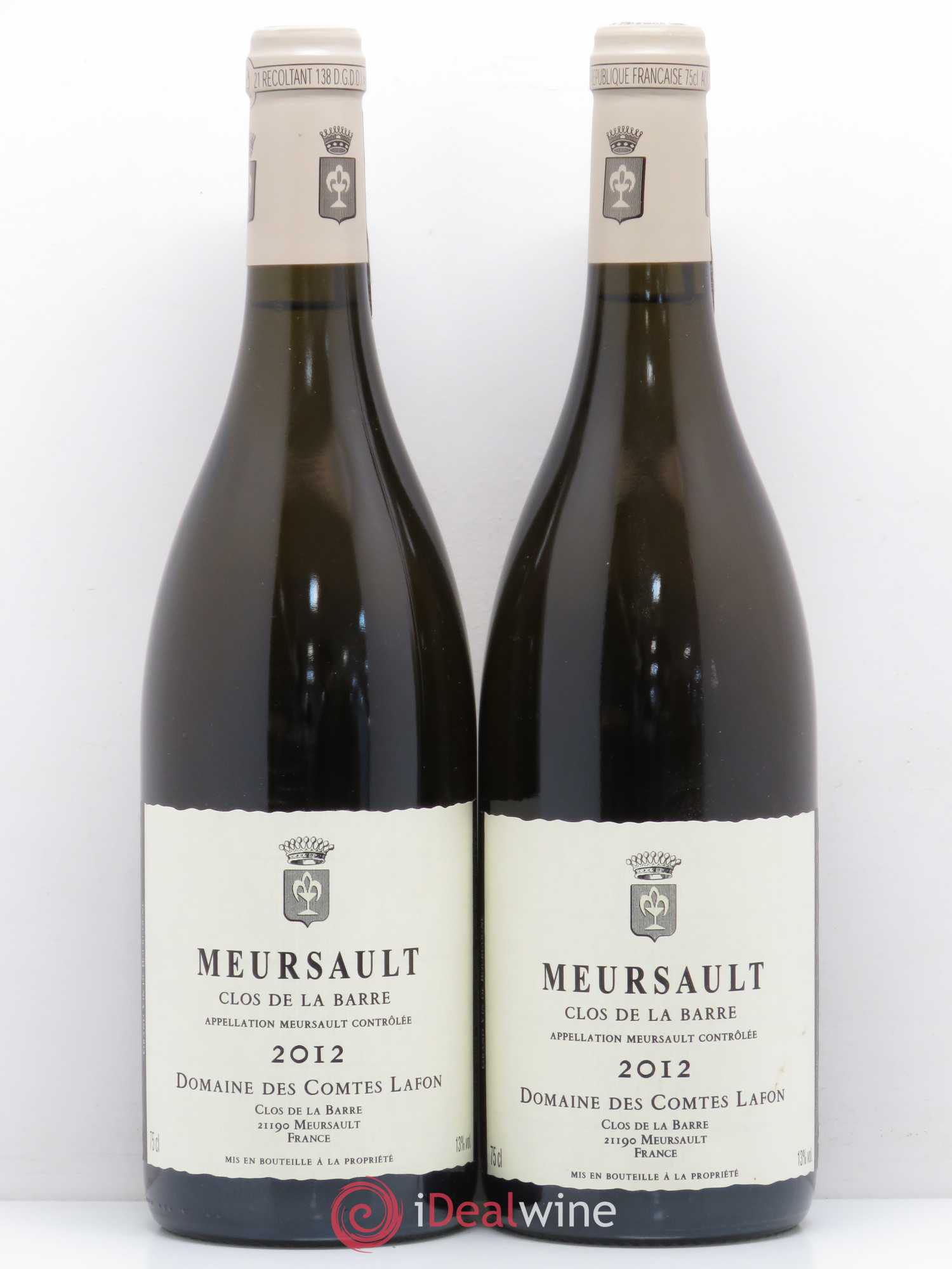 Meursault Clos de la Barre Comtes Lafon (Domaine des) 2012 - Lot de 2 bouteilles - 0