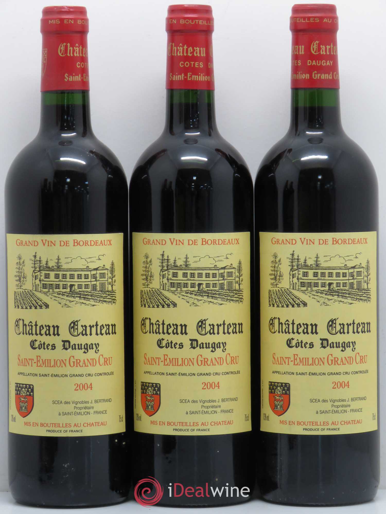 Saint-Émilion Chateau Carteau Cotes Daugay (sans prix de réserve) 2004 - Lot de 5 bouteilles - 1