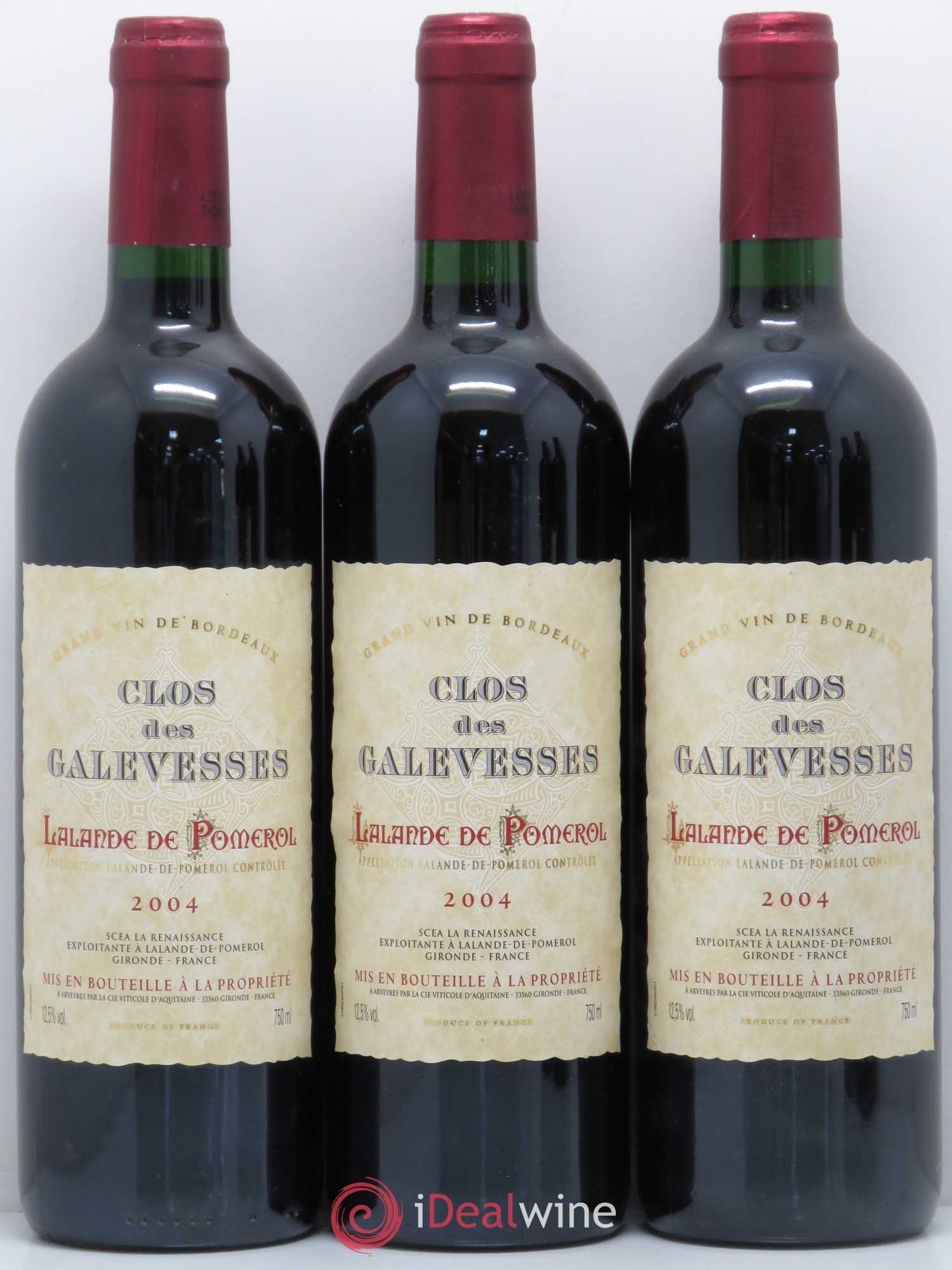 Bordeaux Clos des Galevesses Lalande de Pomerol (sans prix de réserve) 2004 - Posten von 5 Flaschen - 1