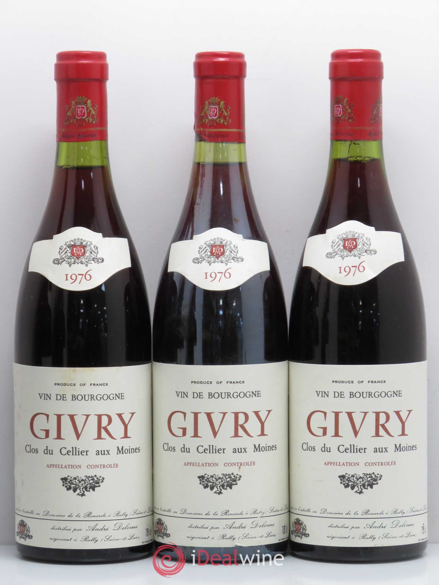 Givry Clos du Cellier aux Moines Domaine de la Renarde 1976 - Posten von 5 Flaschen - 1