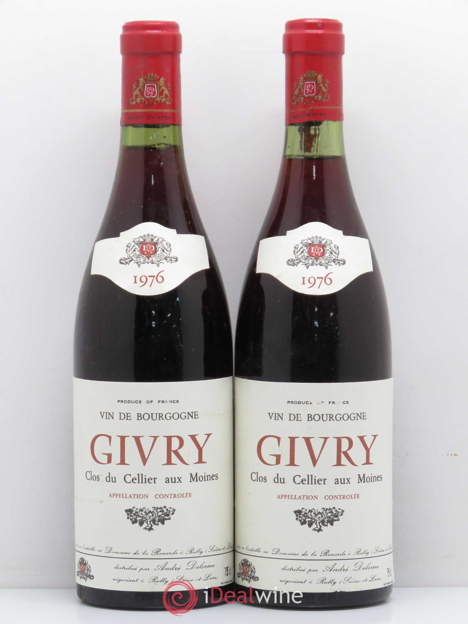 Givry Clos du Cellier aux Moines Domaine de la Renarde 1976 - Posten von 5 Flaschen - 2