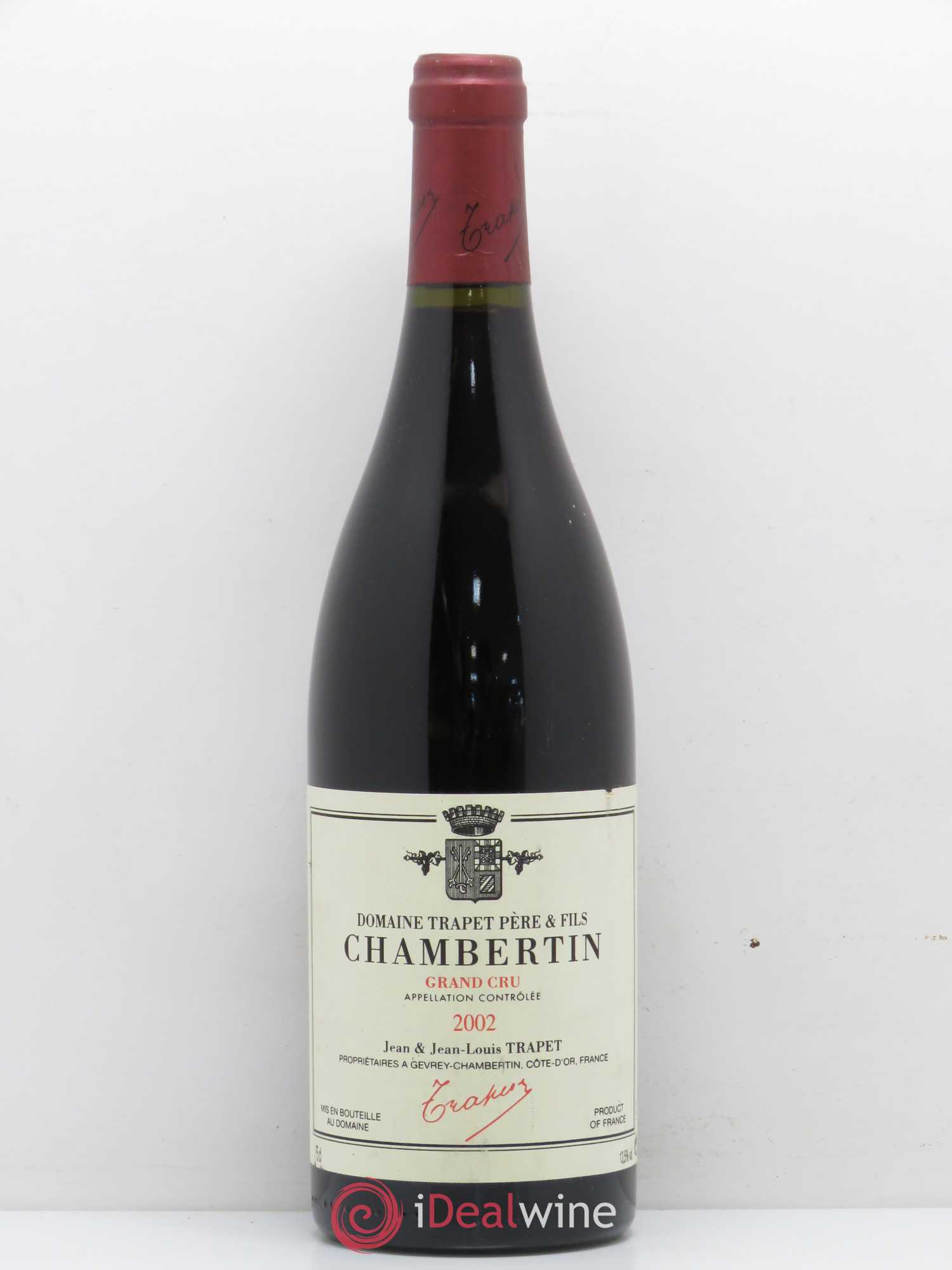 Chambertin Grand Cru Domaine Trapet 2002 - Lot de 1 bouteille - 0