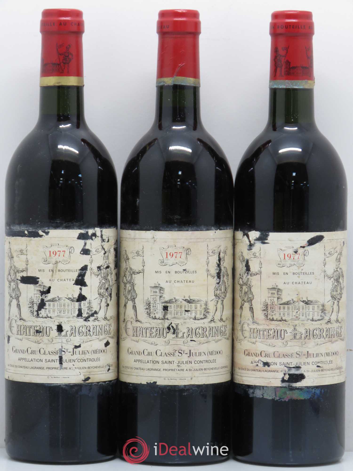 Château Lagrange 3ème Grand Cru Classé (sans prix de réserve) 1977 - Lot de 3 bouteilles - 0