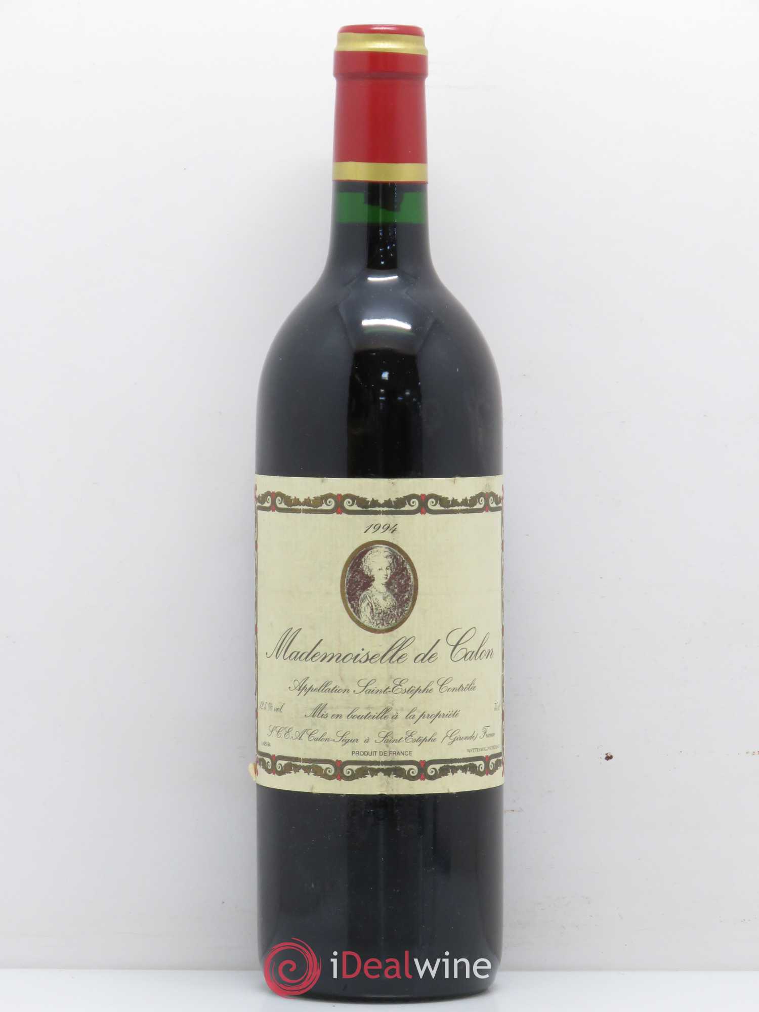 Saint-Estèphe Mademoiselle de Calon (sans prix de réserve) 1994 - Posten von 1 Flasche - 0