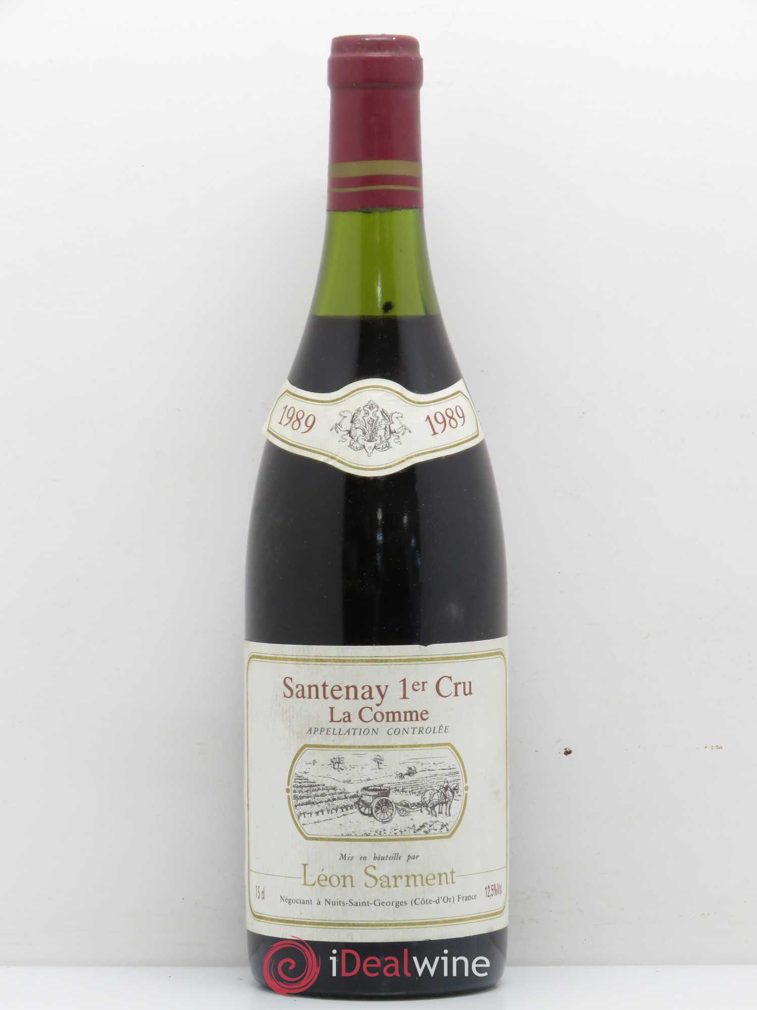 Santenay 1er Cru La Comme Domaine Leon Sarment 1989 - Posten von 1 Flasche - 0