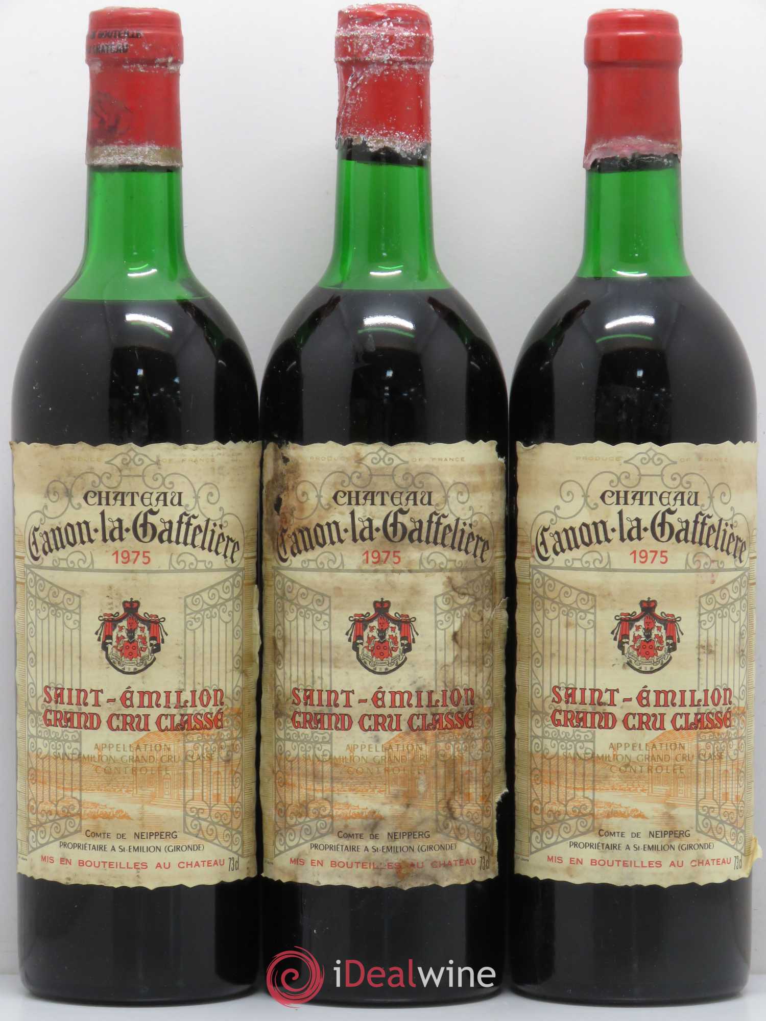 Château Canon la Gaffelière 1er Grand Cru Classé B 1975 - Lot de 3 bouteilles - 0