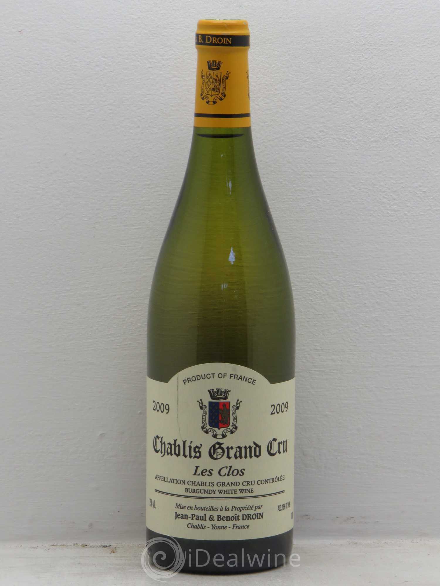 Chablis Grand Cru Les Clos Jean-Paul & Benoît Droin (Domaine) 2009 - Lot de 6 bouteilles - 0