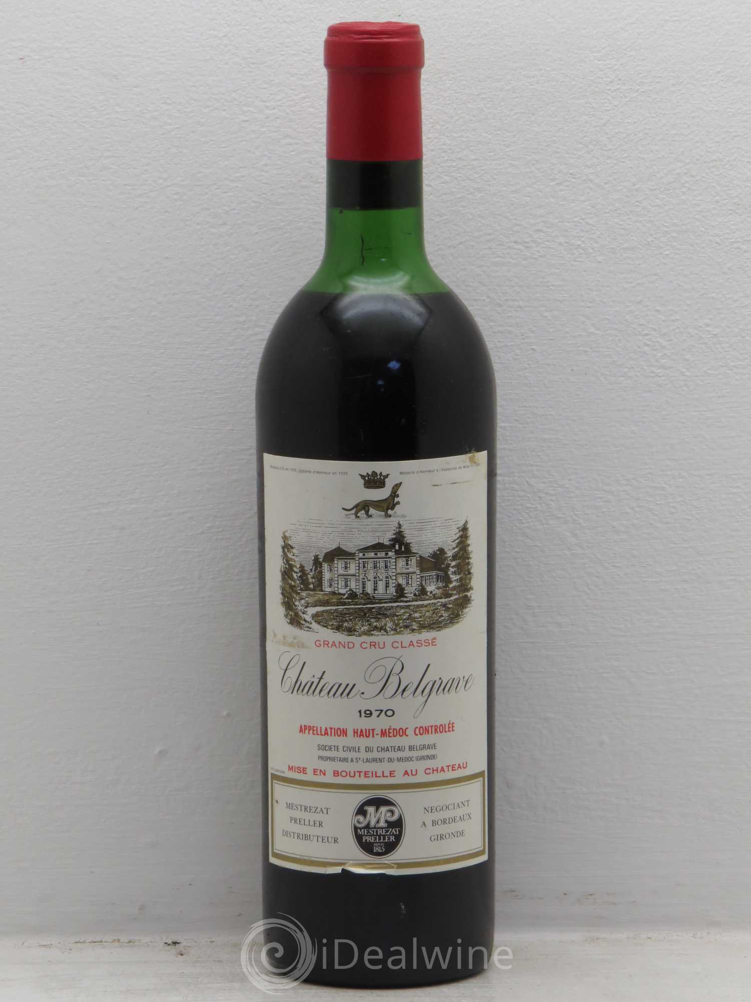 Château Belgrave 5ème Grand Cru Classé 1970 - Lot de 1 bouteille - 0