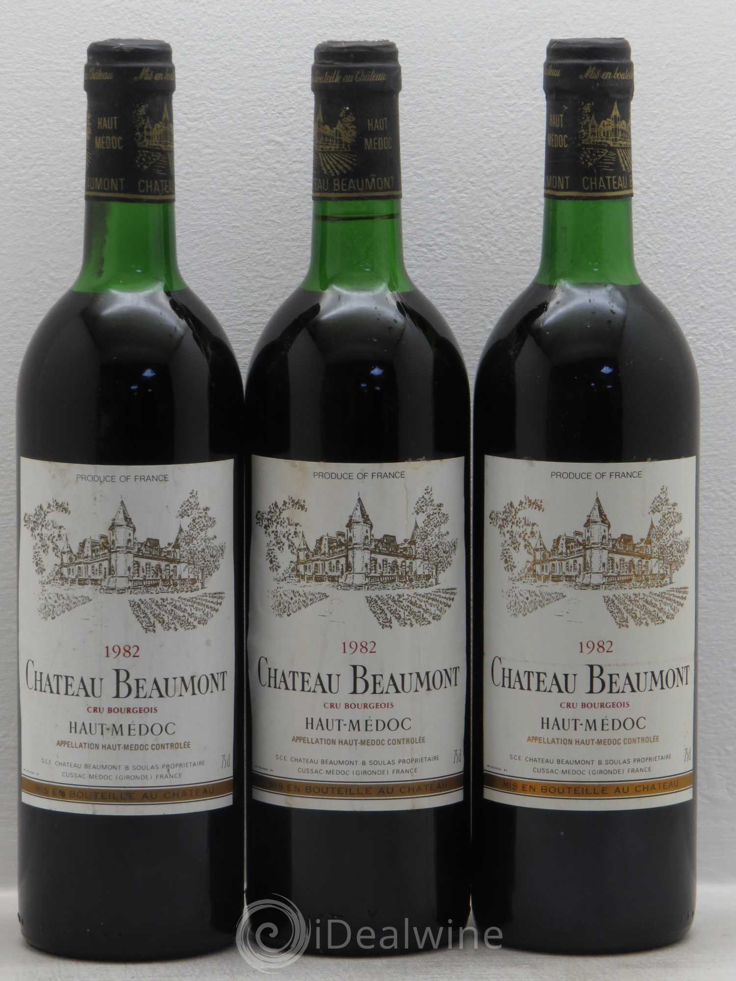 Château Beaumont Cru Bourgeois 1982 - Lot de 3 bouteilles - 0