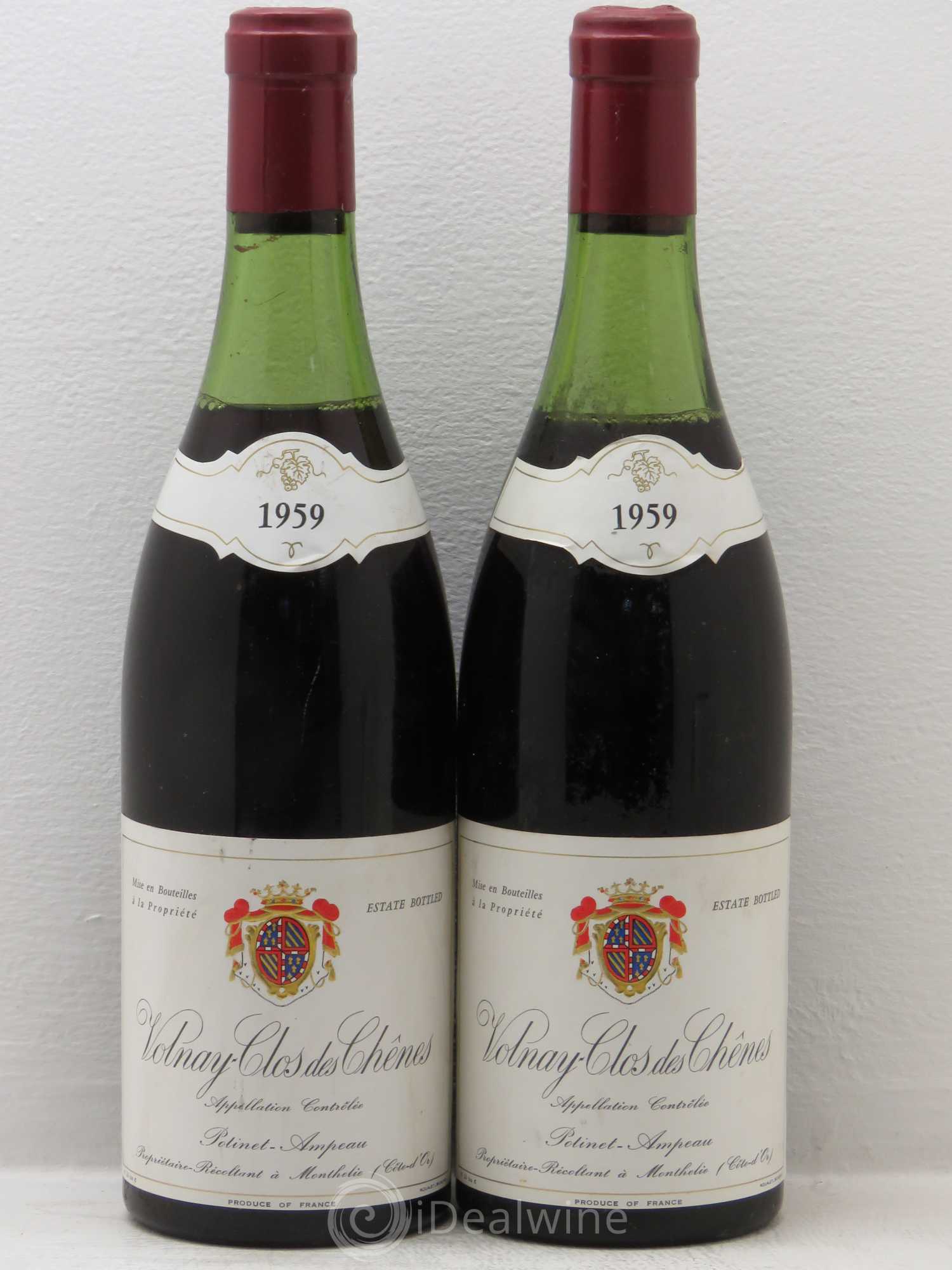 Volnay 1er Cru Potinet ampeau 1959 - Lot de 2 bouteilles - 0