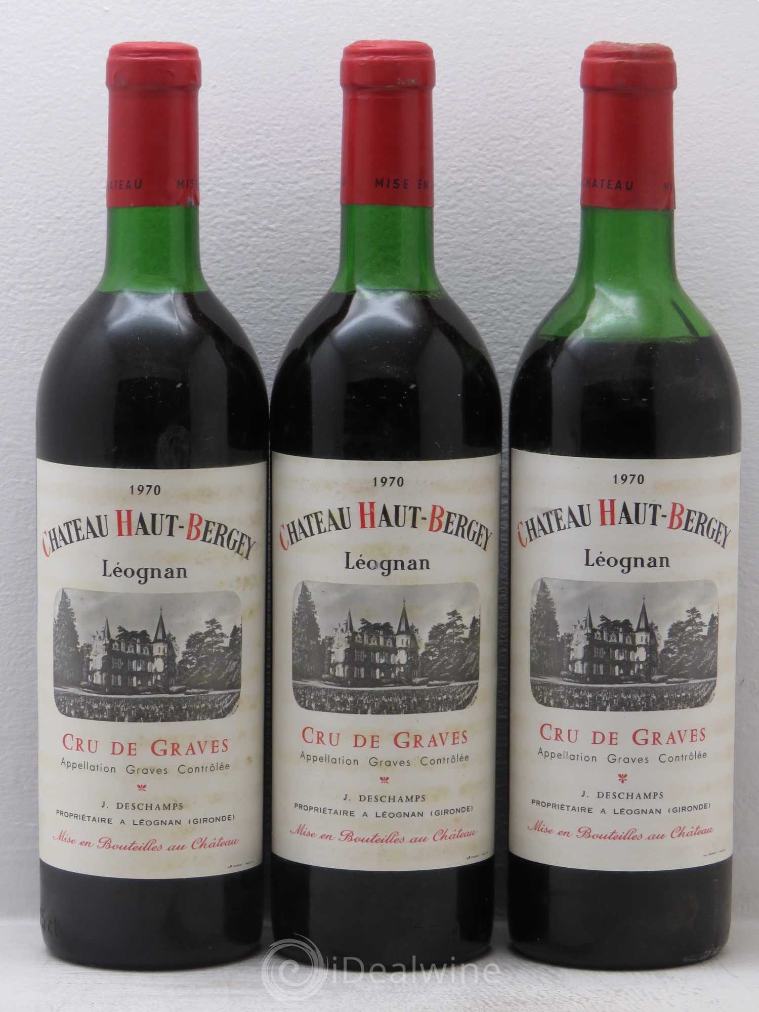Château Haut-Bergey 1970 - Lot de 3 bouteilles - 0