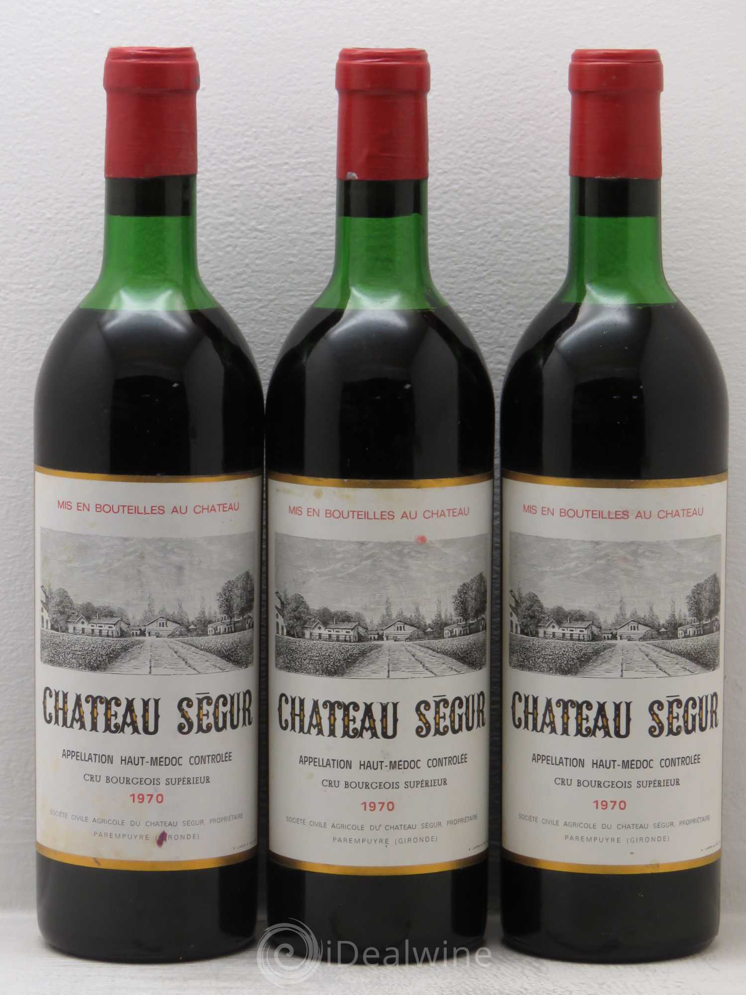 Château Ségur Cru Bourgeois 1970 - Lot de 3 bouteilles - 0