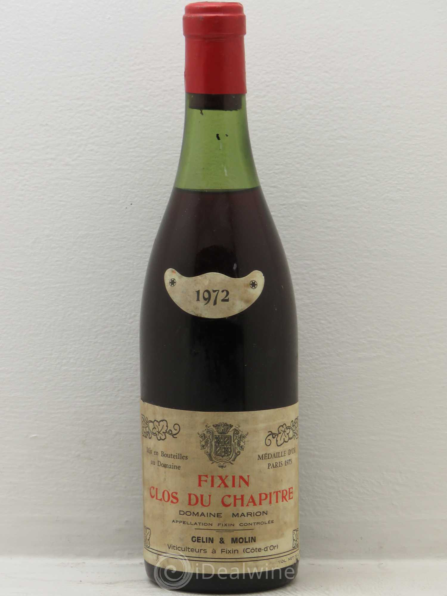 Fixin Clos du chapitre Domaine Marion exploit DomaineGelin 1972 - Lotto di 1 bottiglia - 0