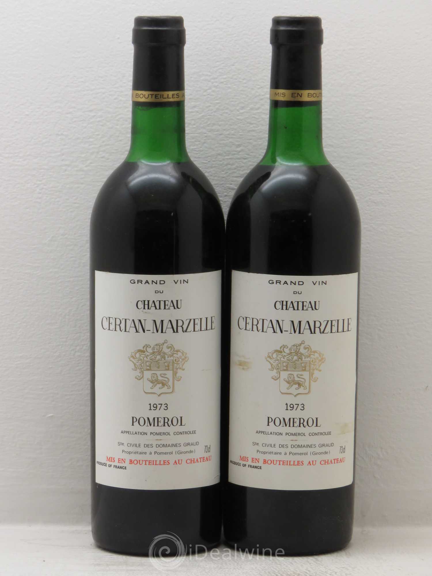 Pomerol Certan Marzelle 1973 - Posten von 2 Flaschen - 0