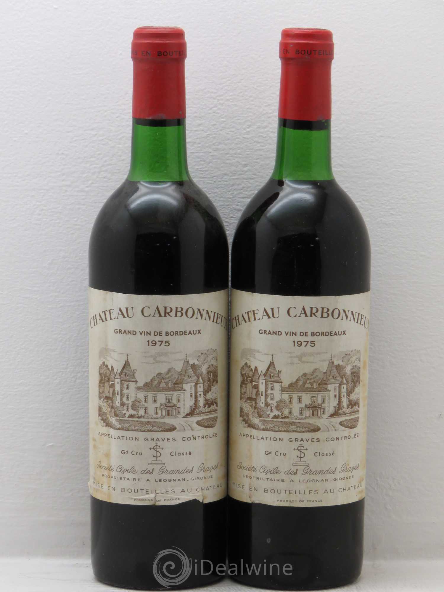 Château Carbonnieux Cru Classé de Graves 1975 - Lot de 2 bouteilles - 0