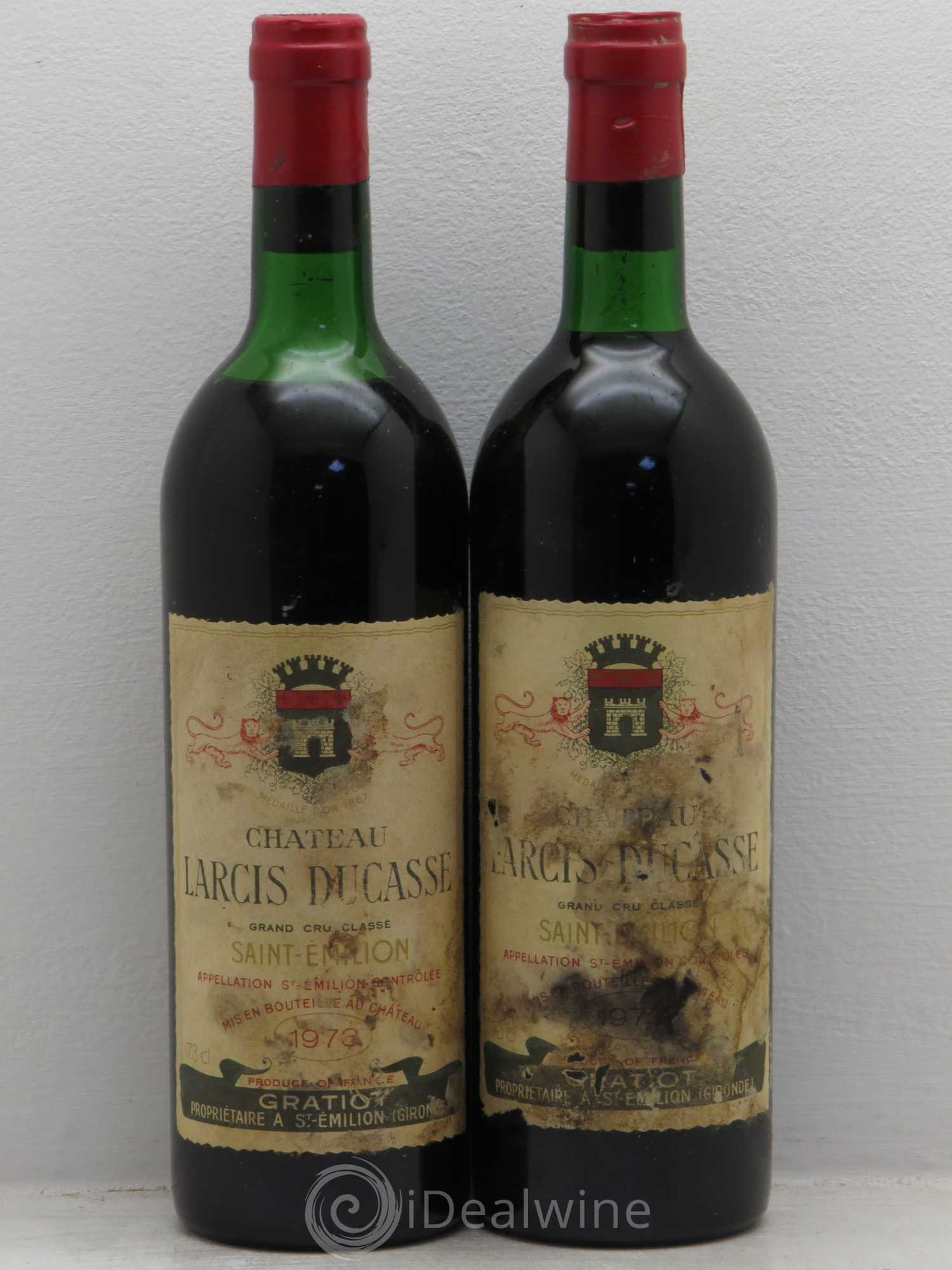 Château Larcis Ducasse 1er Grand Cru Classé B 1973 - Lot de 2 bouteilles - 0