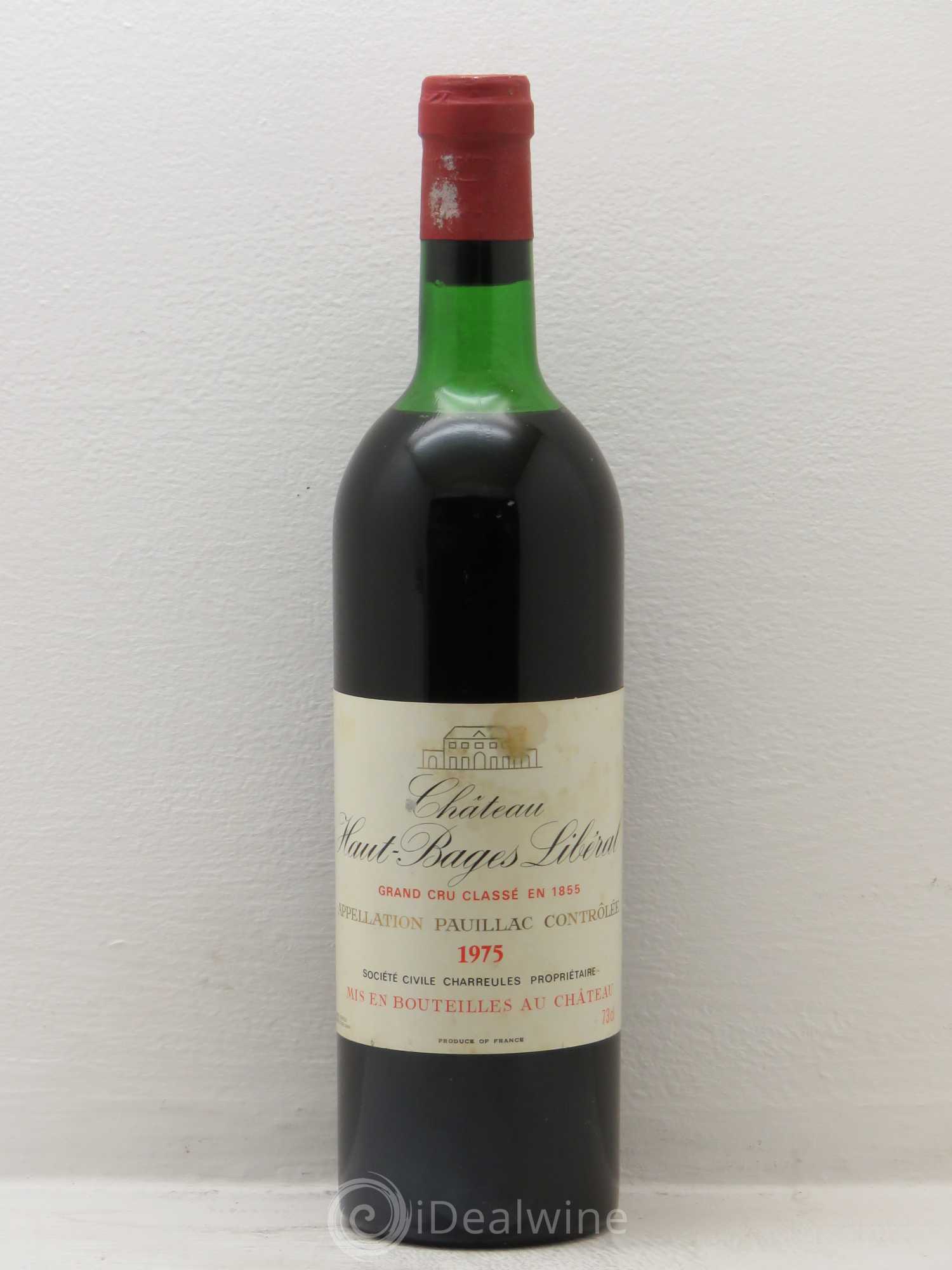 Château Haut Bages Libéral 5ème Grand Cru Classé 1975 - Lot de 1 bouteille - 0