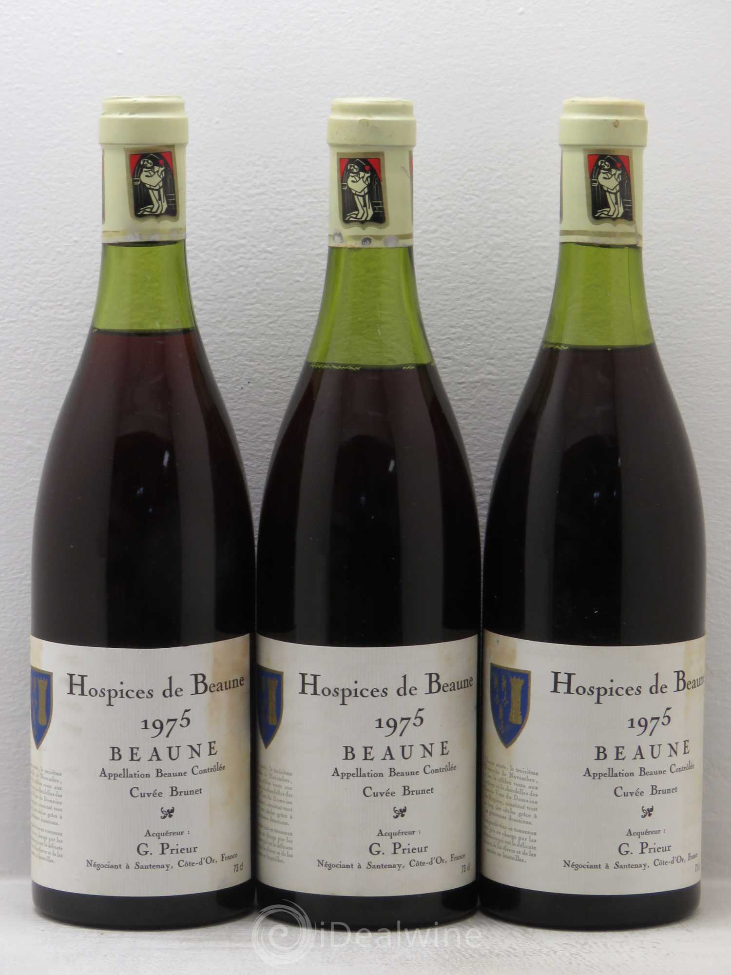 Bourgogne Hospice de beaune CV Brunet G Prieur 1975 - Posten von 3 Flaschen - 0