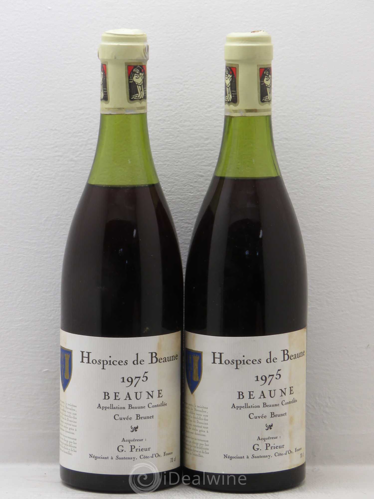 Bourgogne Hospice de beaune CV Brunet G Prieur 1975 - Posten von 2 Flaschen - 0