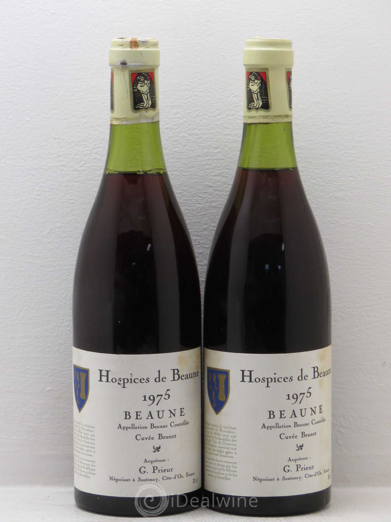 Bourgogne Hospice de beaune CV Brunet G Prieur 1975 - Posten von 2 Flaschen - 0