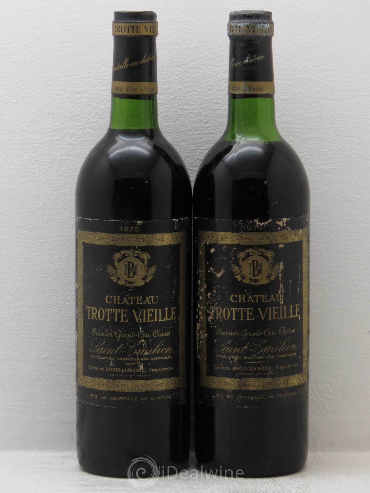 Château Trotte Vieille 1er Grand Cru Classé B 1975 - Lot de 2 bouteilles - 0