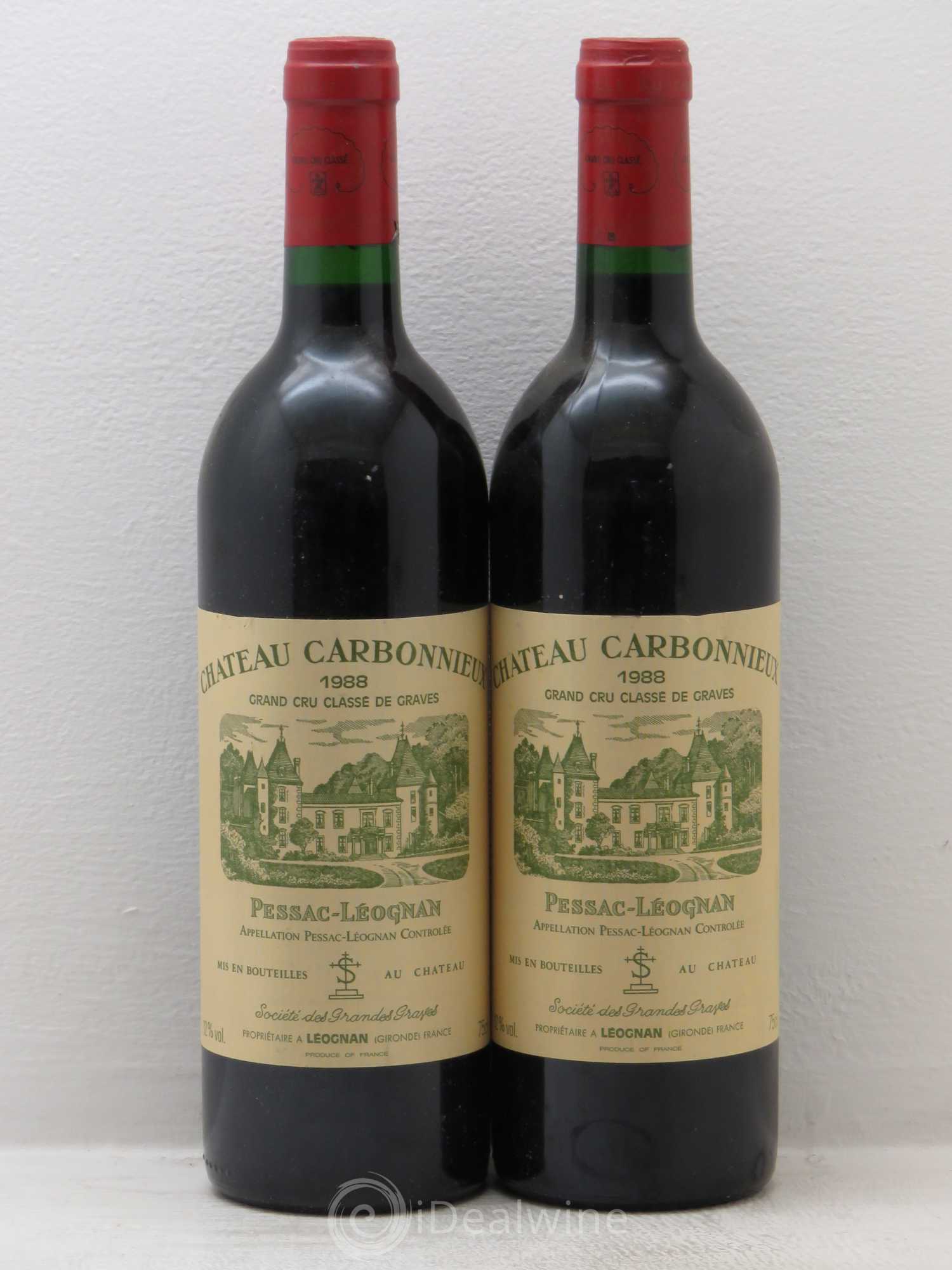 Château Carbonnieux Cru Classé de Graves 1988 - Lot de 2 bouteilles - 0