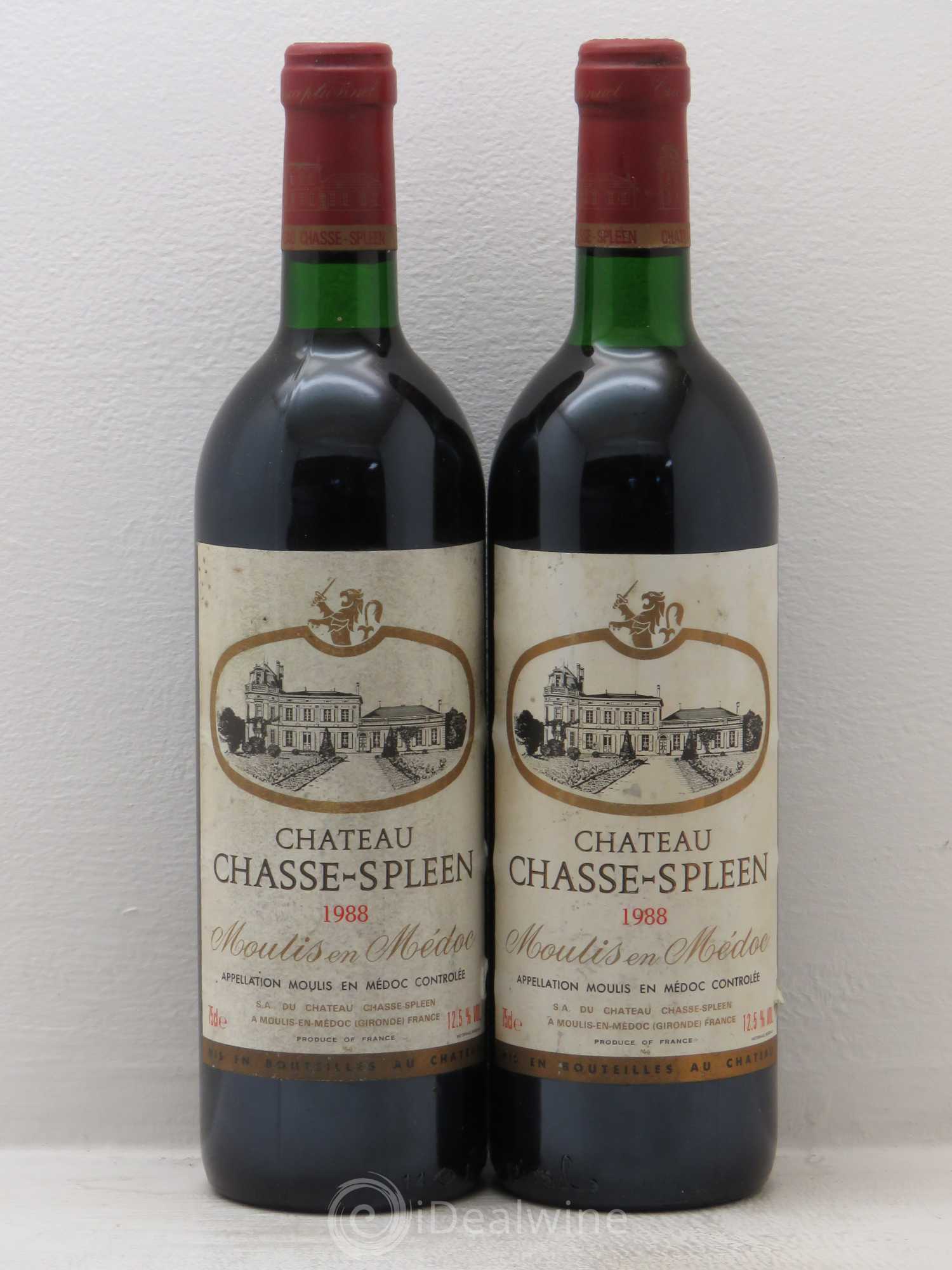 Château Chasse Spleen 1988 - Lot de 2 bouteilles - 0