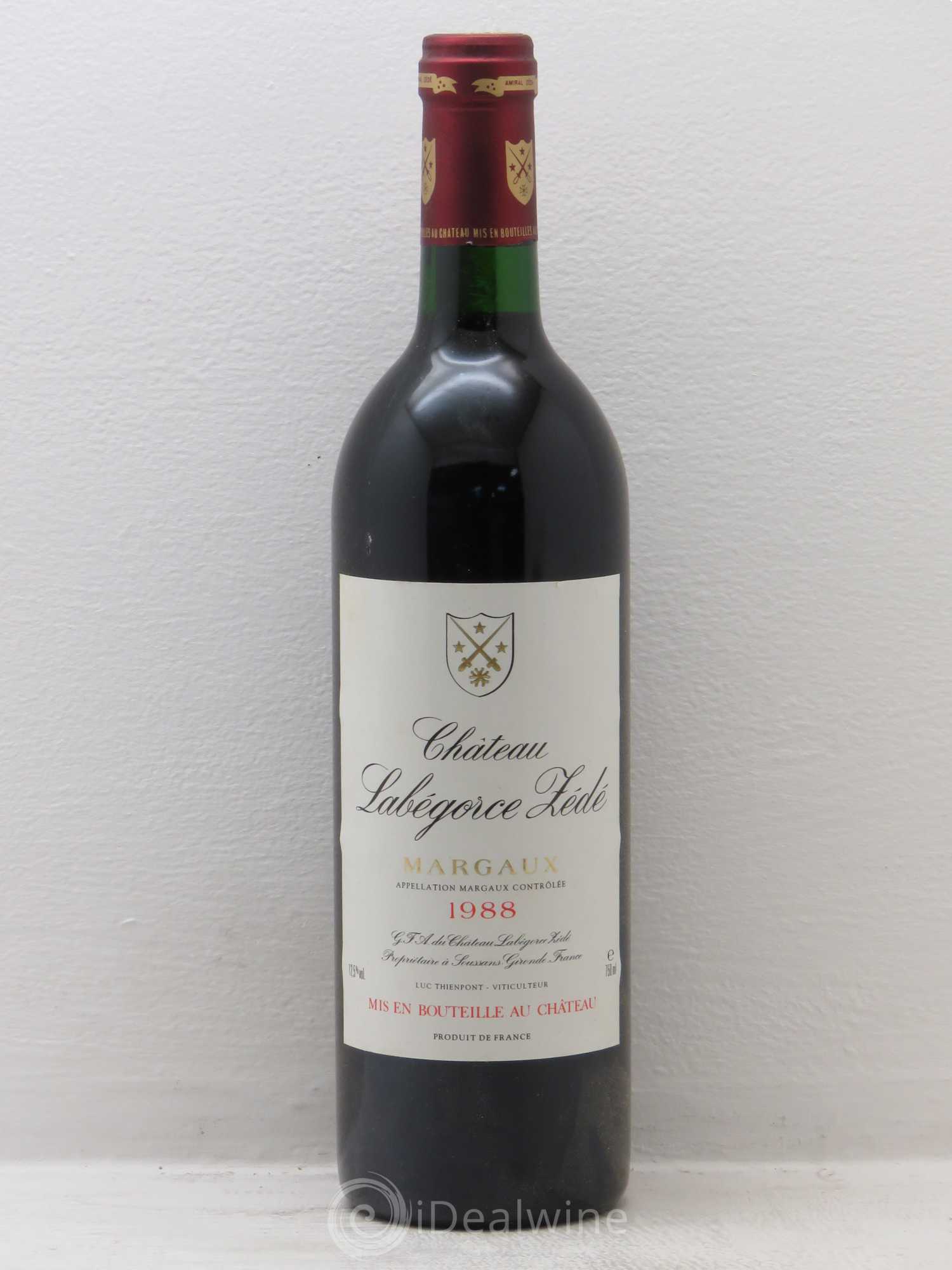 Château Labegorce Zédé Cru Bourgeois 1988 - Lot de 1 bouteille - 0