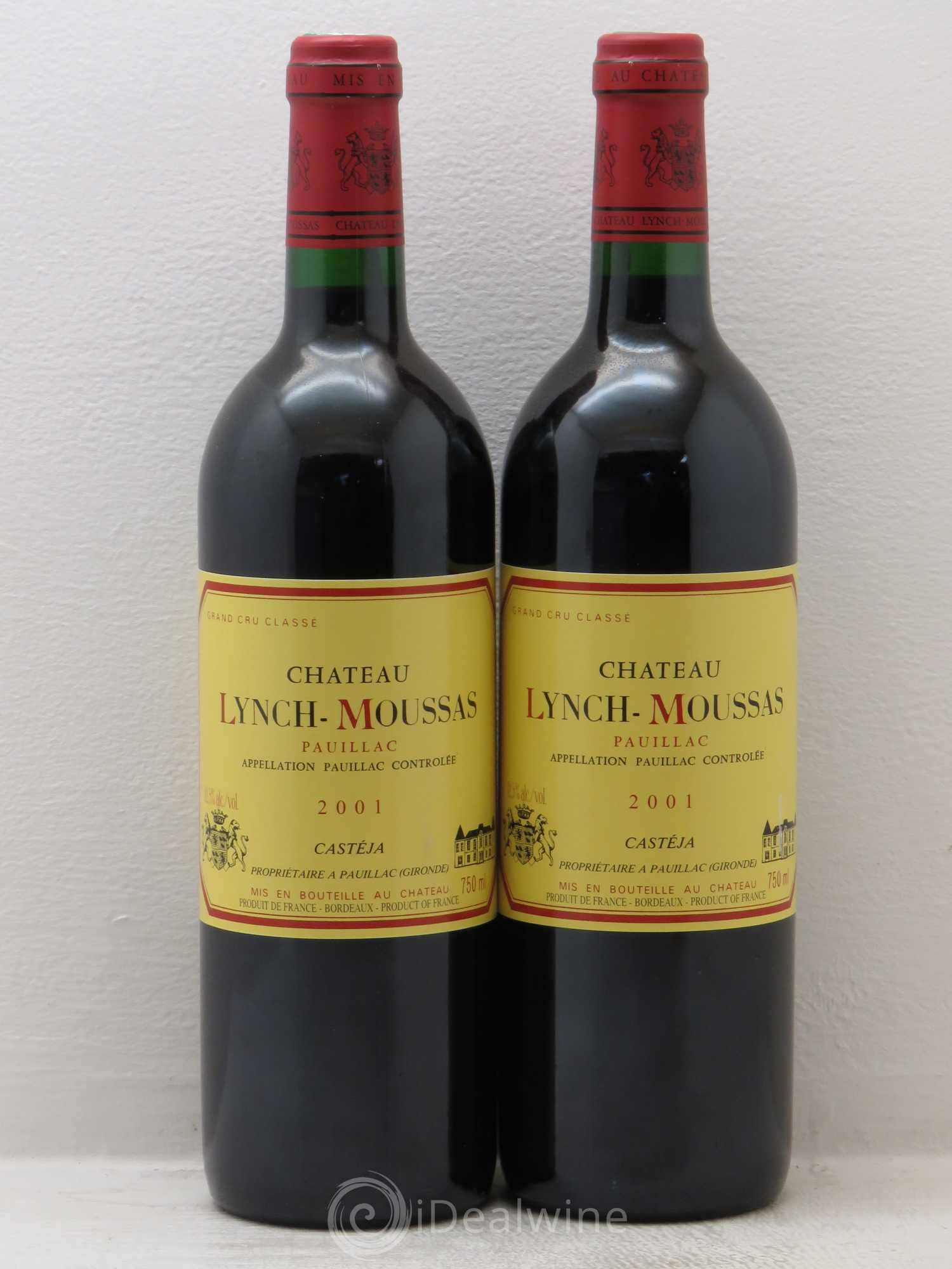 Château Lynch Moussas 5ème Grand Cru Classé 2001 - Lot de 2 bouteilles - 0