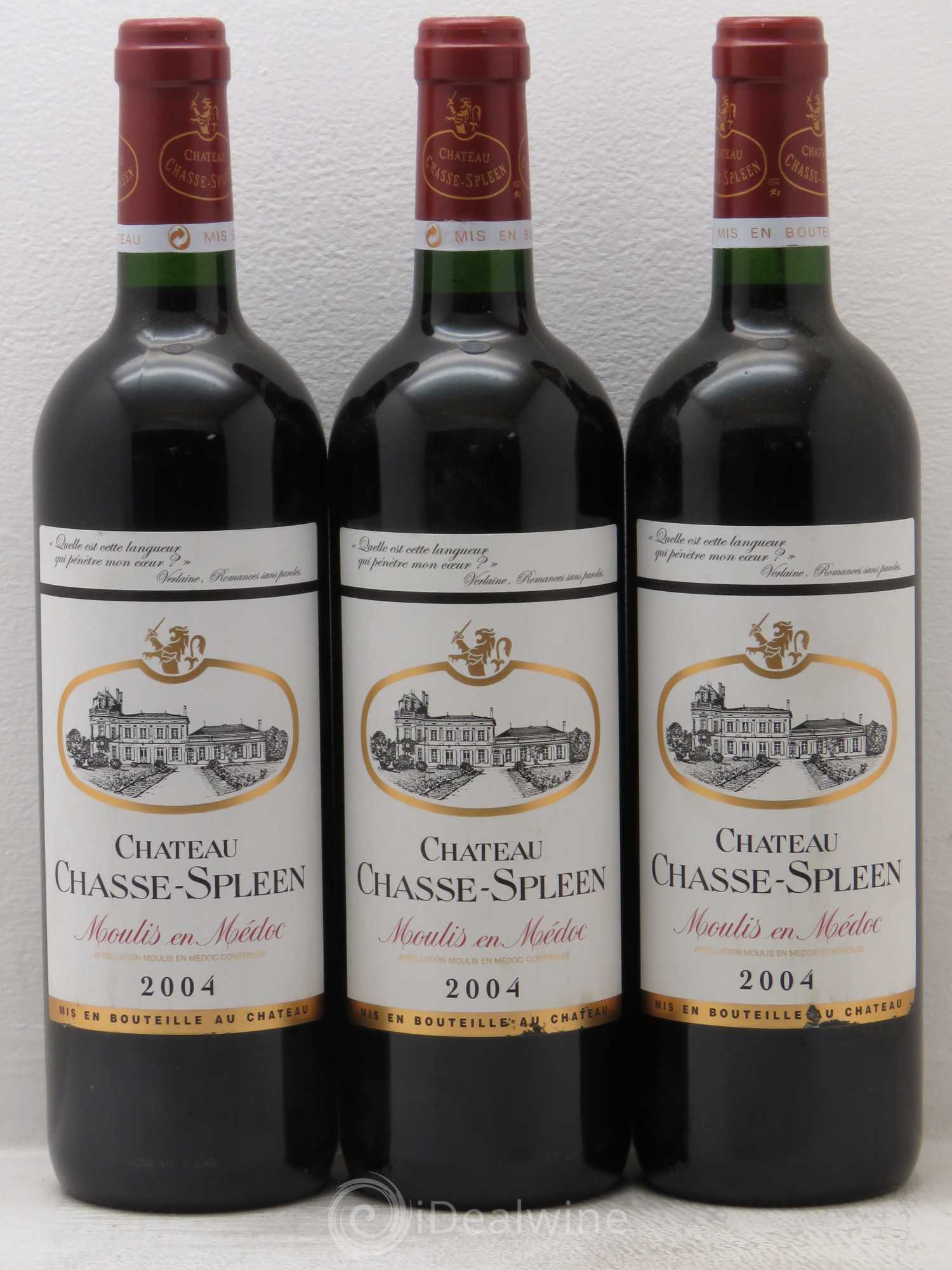 Château Chasse Spleen 2004 - Lot de 3 bouteilles - 0