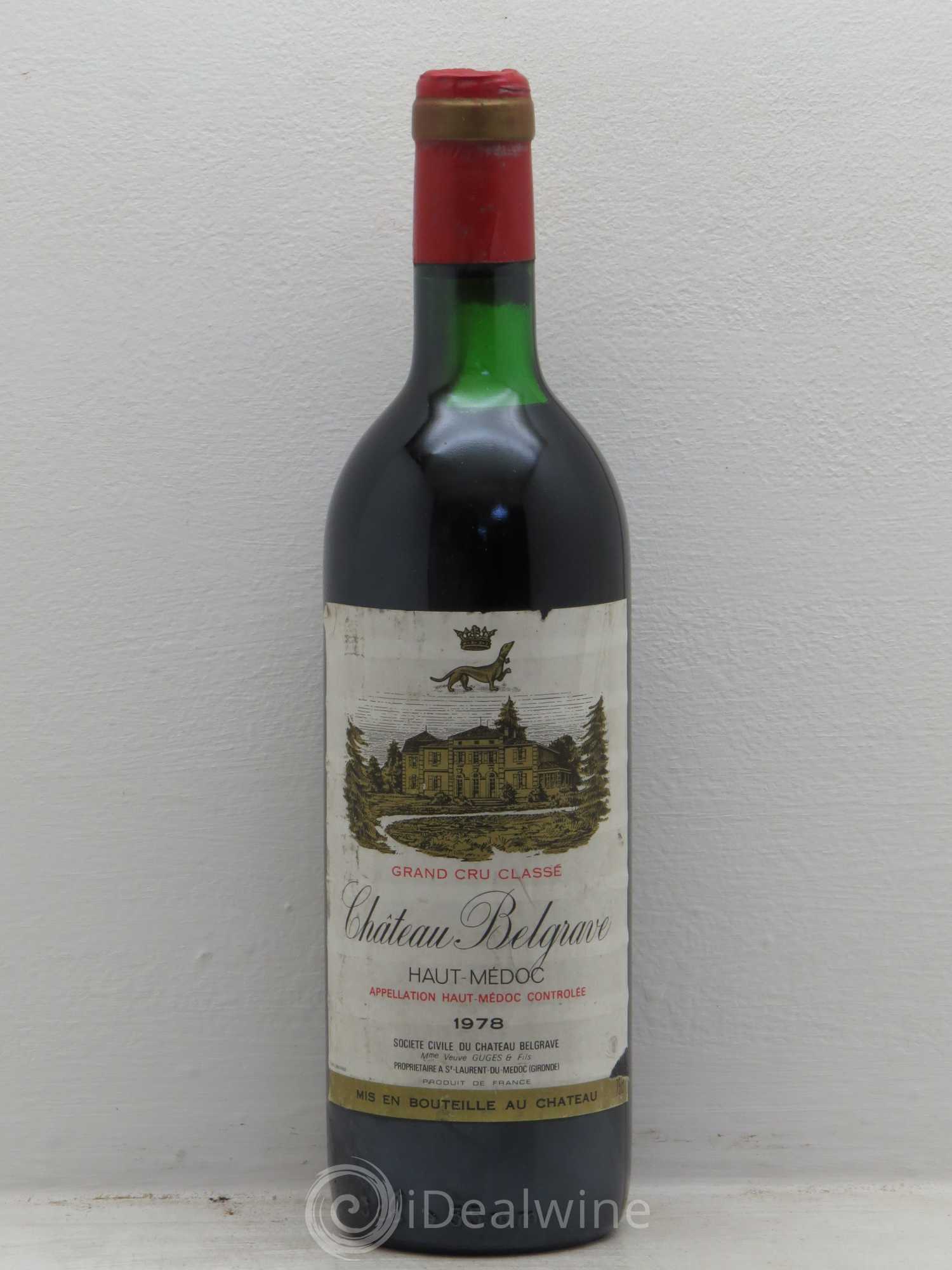 Château Belgrave 5ème Grand Cru Classé 1978 - Lot de 1 bouteille - 0