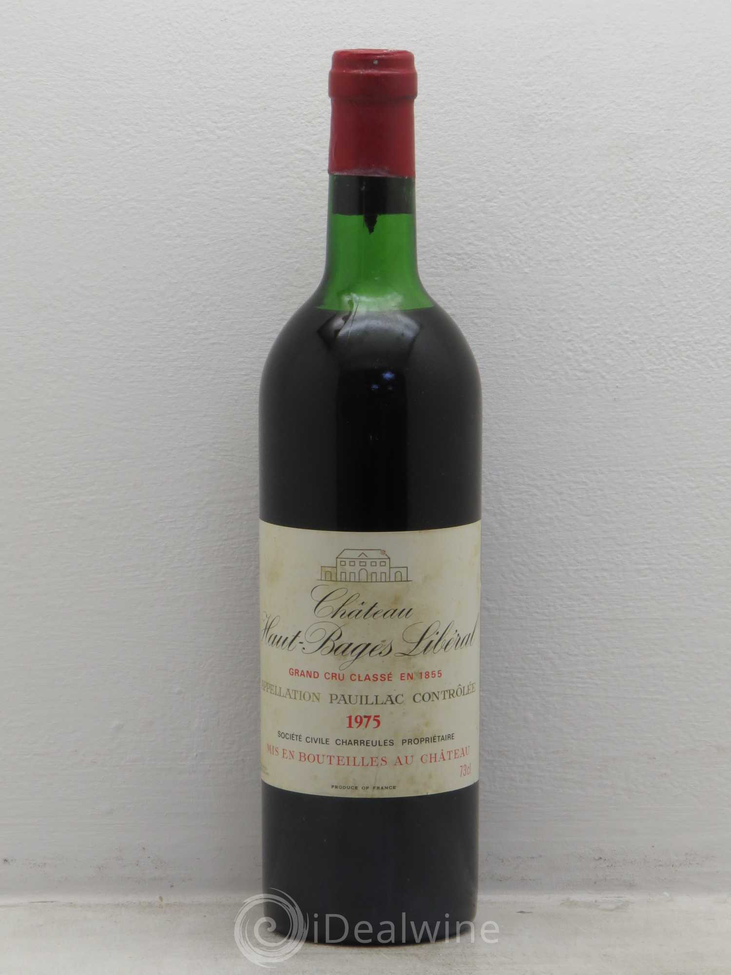 Château Haut Bages Libéral 5ème Grand Cru Classé 1975 - Lot de 1 bouteille - 0