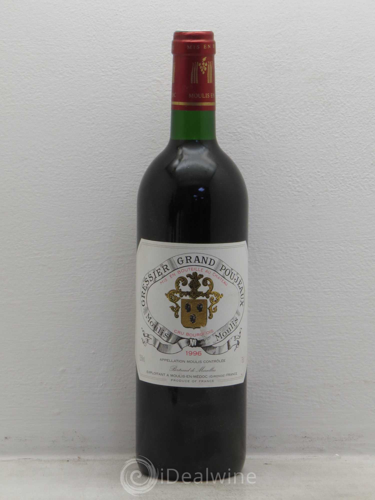 Château Gressier Grand Poujeaux Cru Bourgeois 1996 - Lot de 6 bouteilles - 0