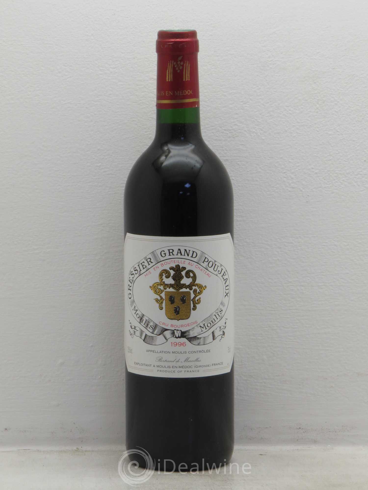Château Gressier Grand Poujeaux Cru Bourgeois 1996 - Lot de 1 bouteille - 0