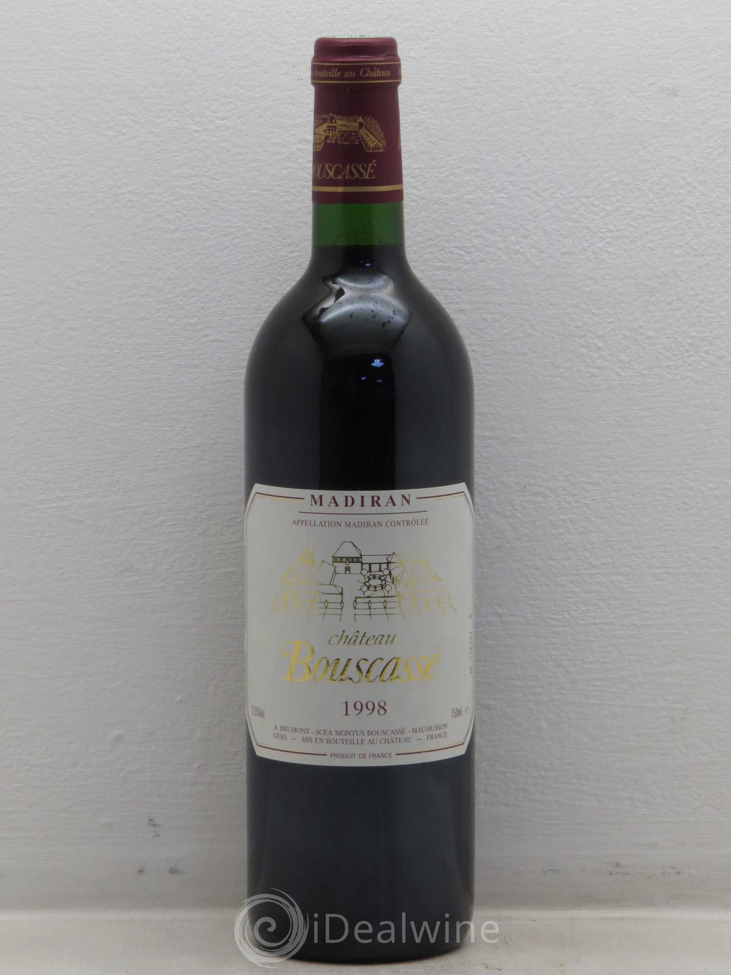 Madiran Château Bouscassé Alain Brumont 1998 - Lot de 1 bouteille - 0