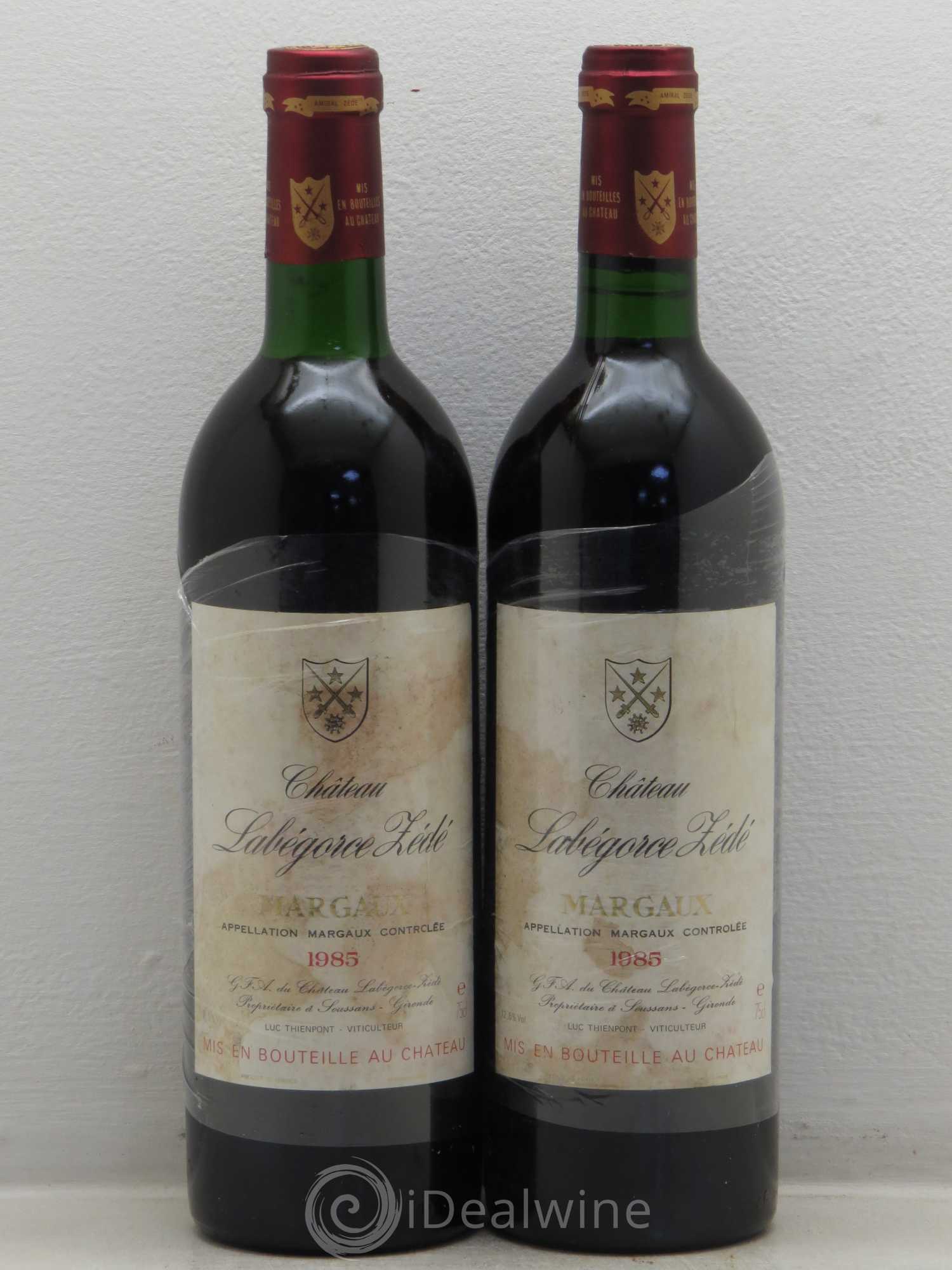 Château Labegorce Zédé Cru Bourgeois 1985 - Lot de 2 bouteilles - 0