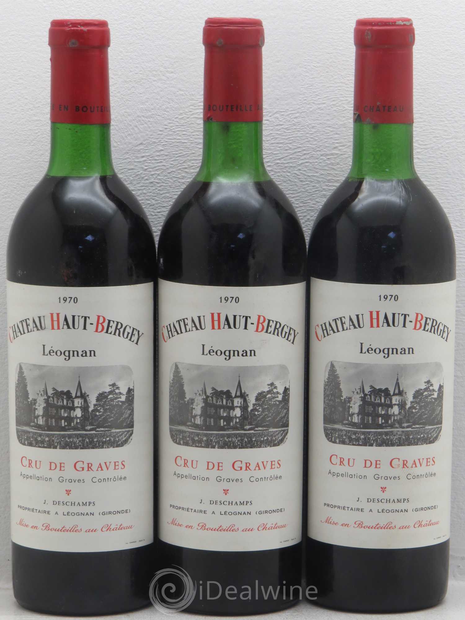 Château Haut-Bergey 1970 - Lot de 3 bouteilles - 0