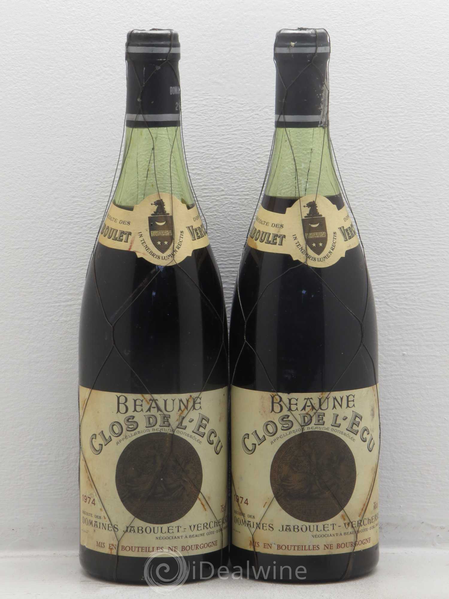 Beaune 1er Cru Jaboulet Vercherre Clos de l'Ecu 1974 - Posten von 2 Flaschen - 0