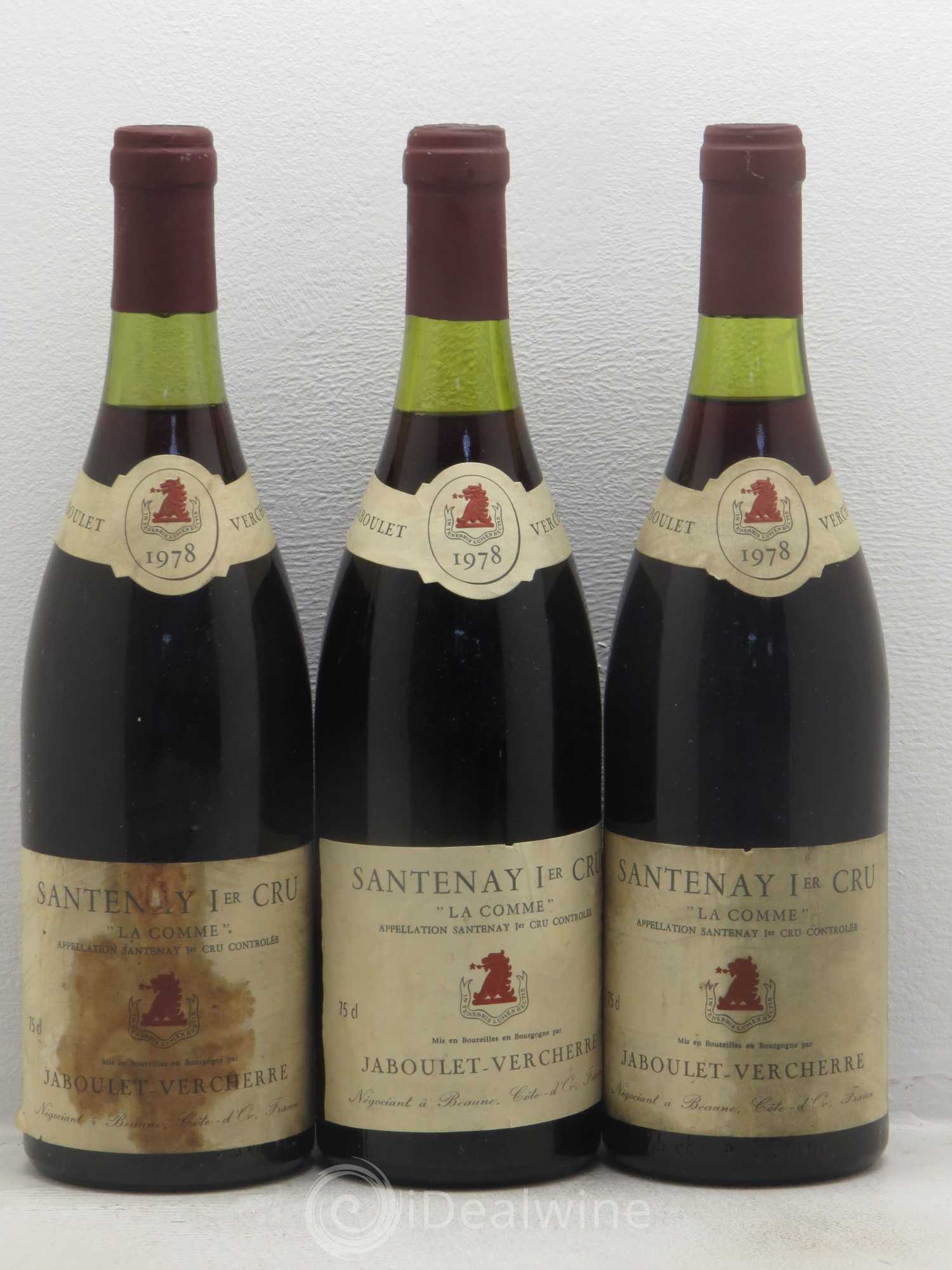 Santenay 1er Cru La comme Jaboulet Vercherre 1978 - Posten von 3 Flaschen - 0