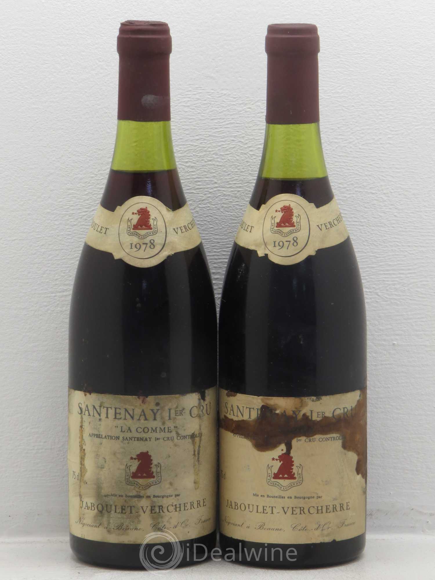 Santenay 1er Cru La Comme Jaboulet Vercherre 1978 - Posten von 2 Flaschen - 0