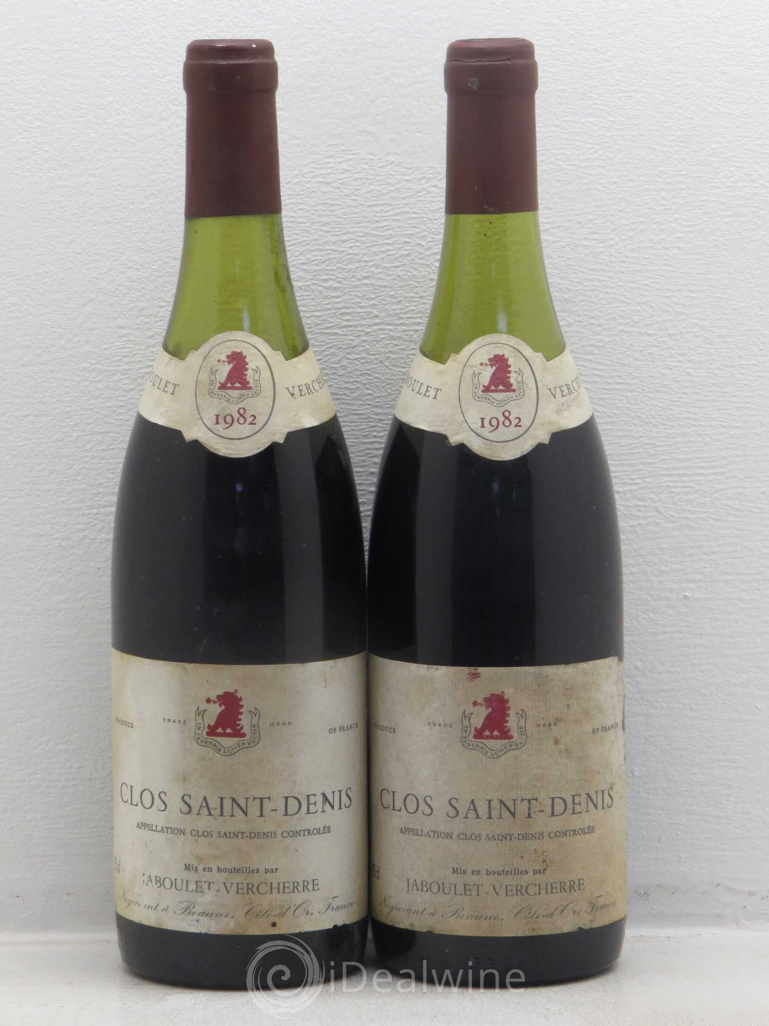 Clos Saint-Denis Grand Cru Jaboulet Vercherre 1982 - Lot de 2 bouteilles - 0