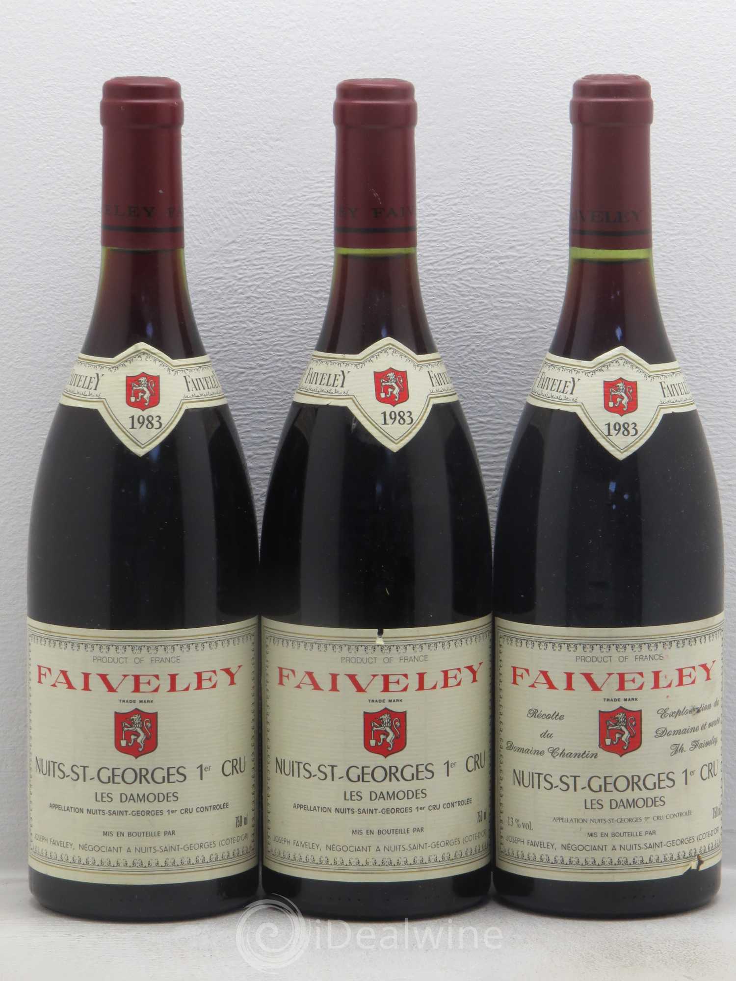 Nuits-Saint-Georges 1er Cru Les Damodes Faiveley 1983 - Lot de 3 bouteilles - 0