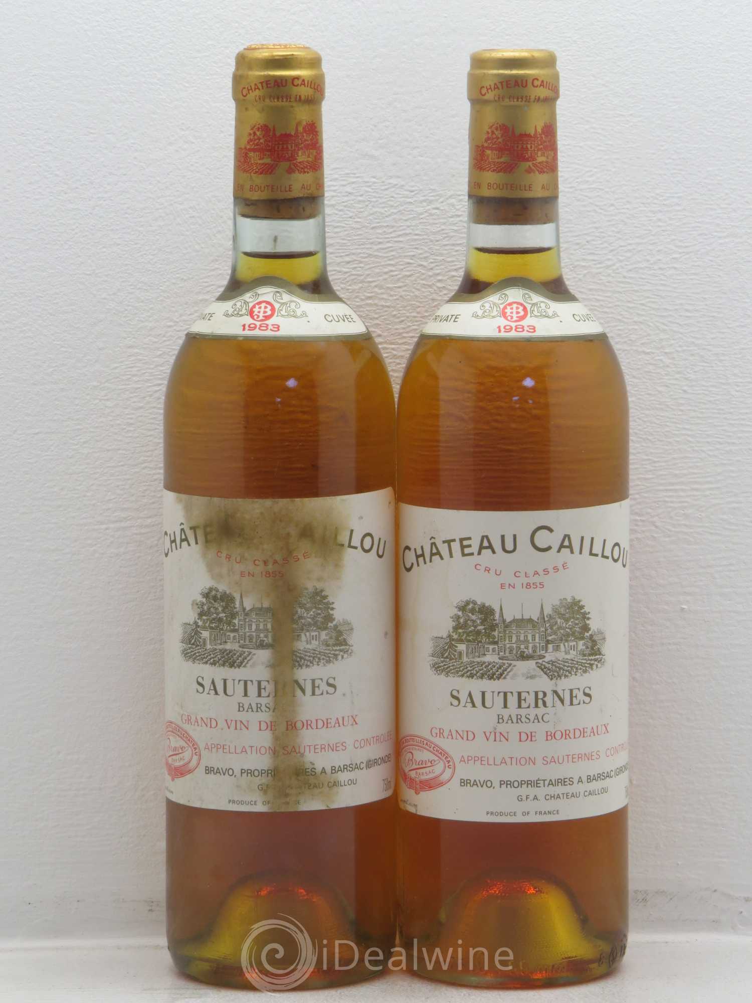 Château Caillou - Private Cuvée 1983 - Lotto di 2 bottiglie - 0