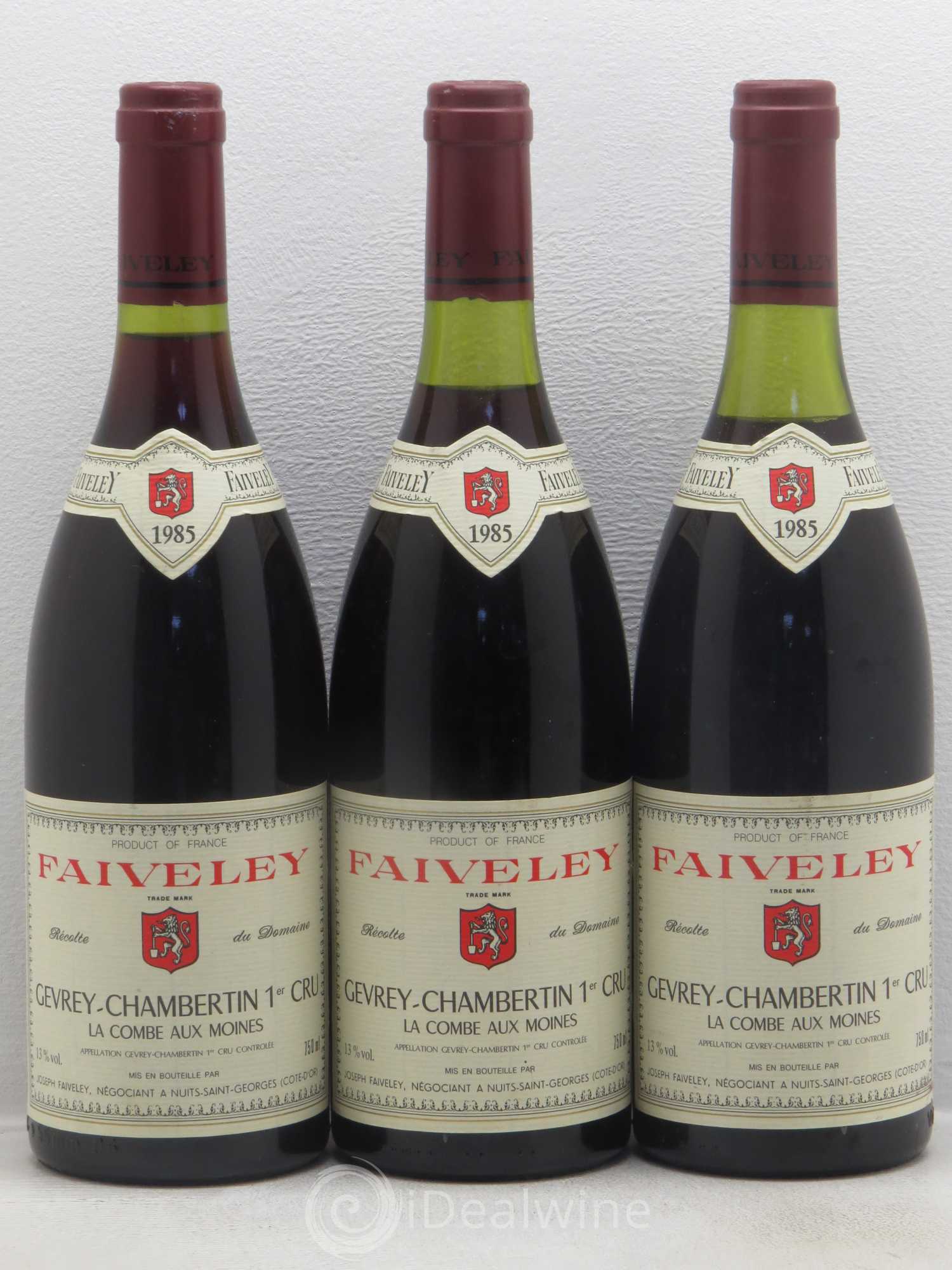 Gevrey-Chambertin 1er Cru La Combe aux moines Faiveley 1985 - Lot de 3 bouteilles - 0