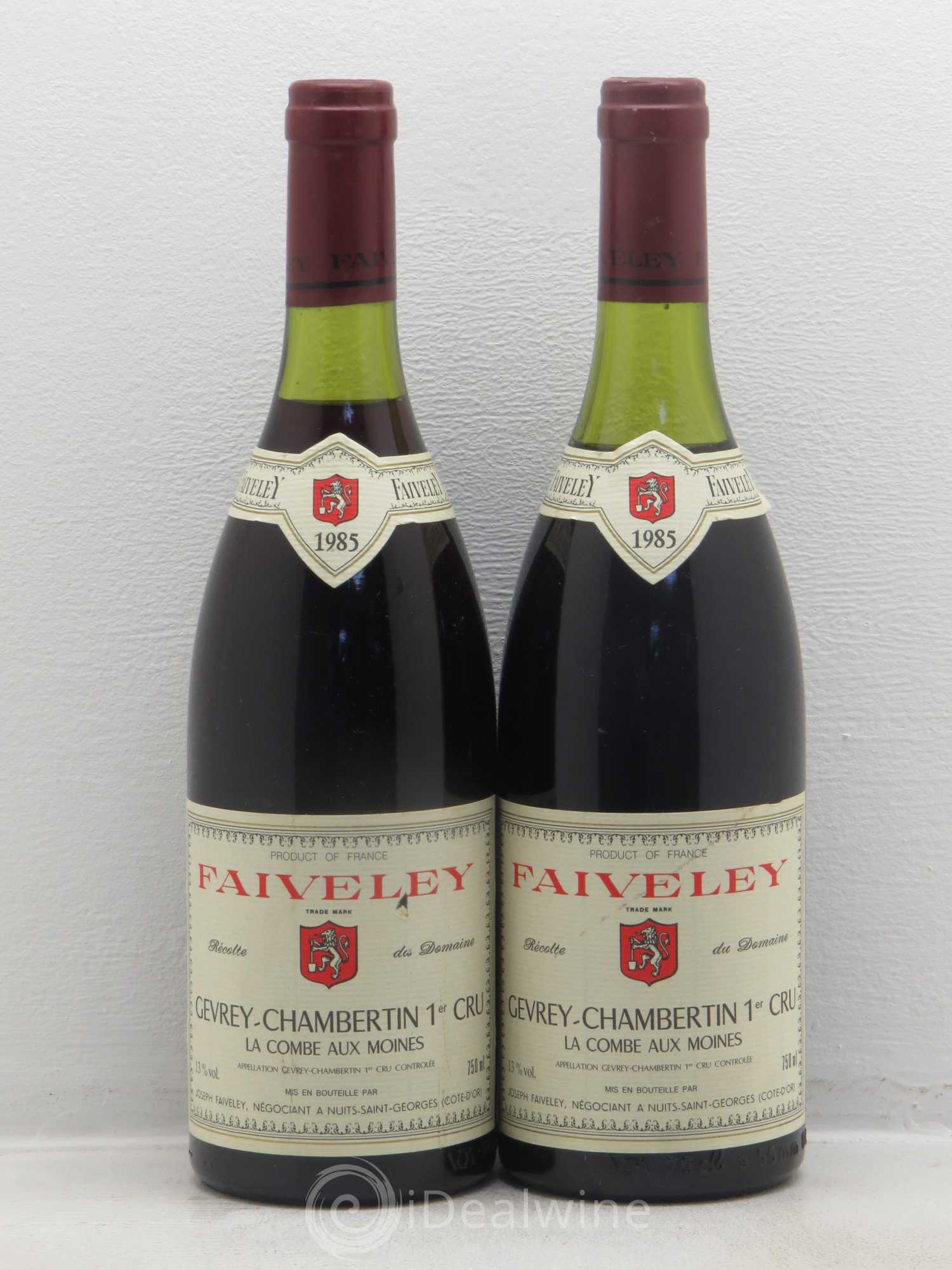 Gevrey-Chambertin 1er Cru La Combe aux moines Faiveley 1985 - Lot de 2 bouteilles - 0