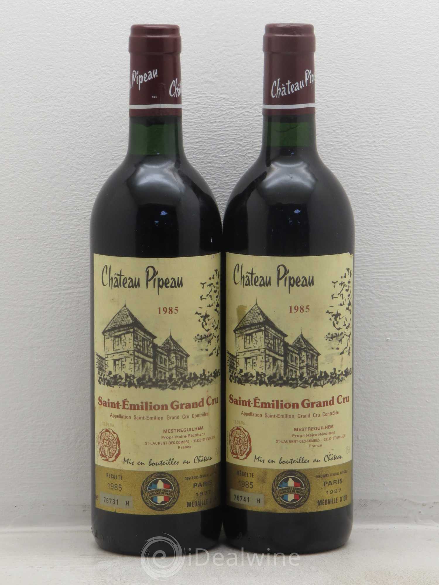 Château Pipeau 1985 - Lot de 2 bouteilles - 0