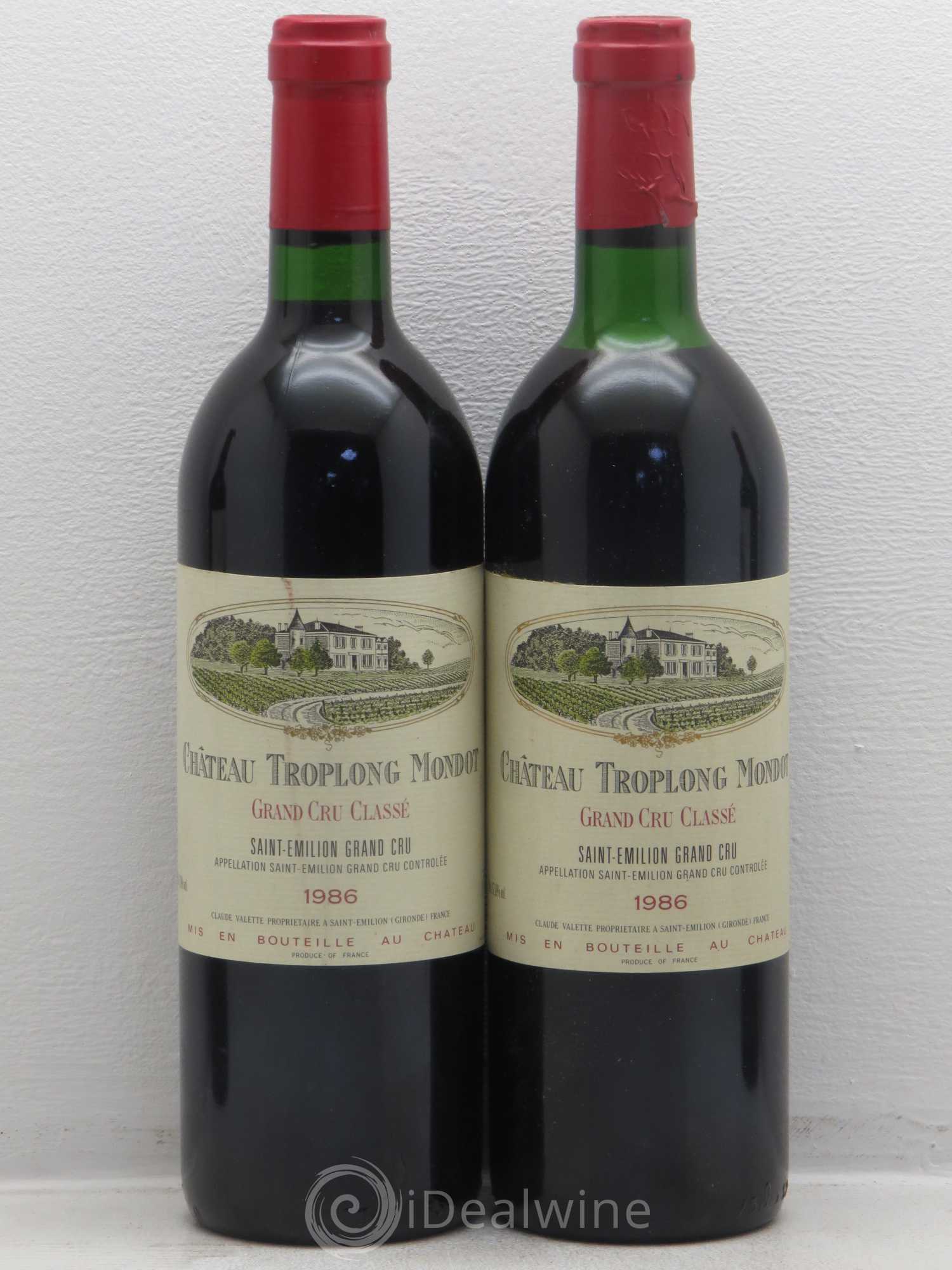 Château Troplong Mondot 1er Grand Cru Classé B 1986 - Lot de 4 bouteilles - 1